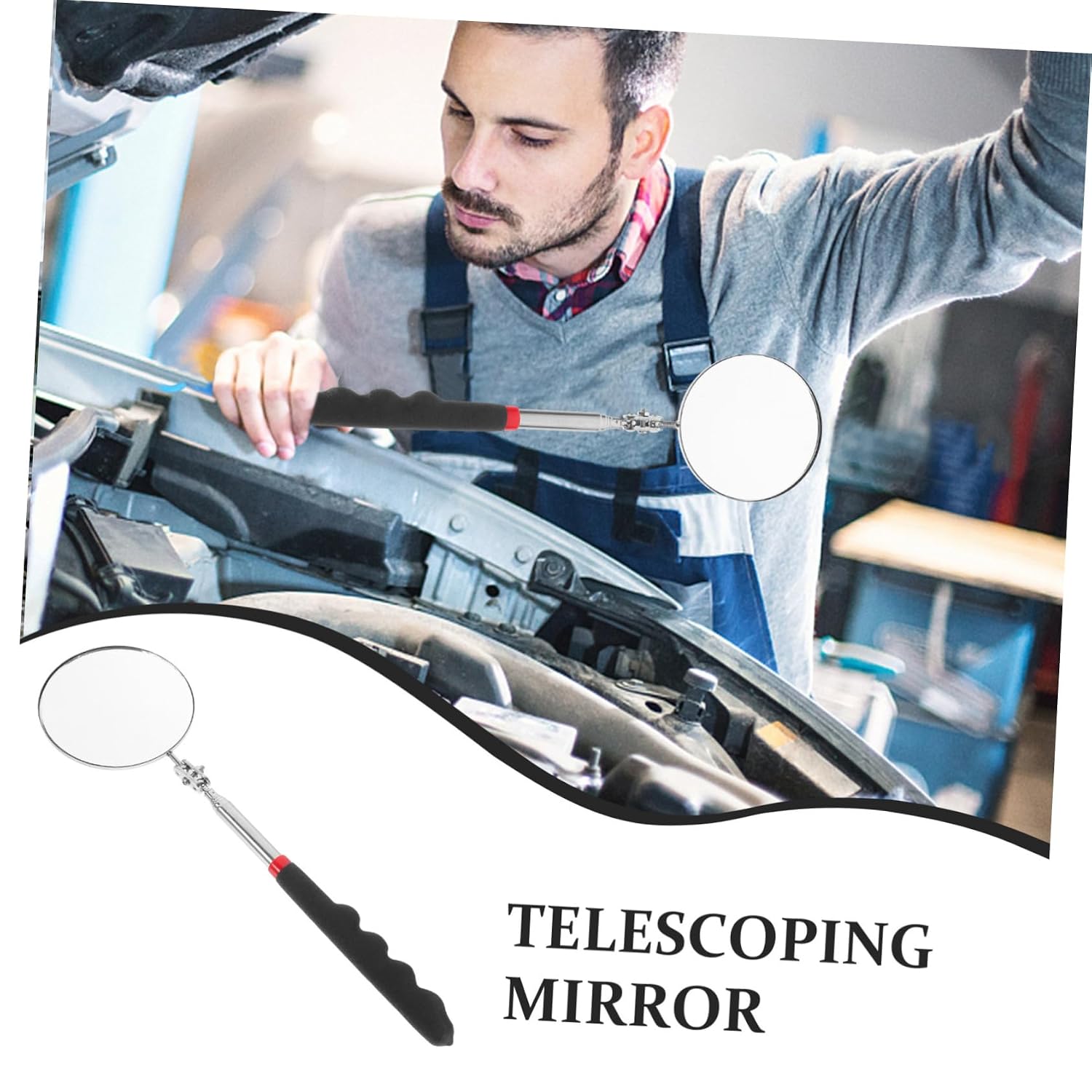 Flexible Telescoping Inspection Mirror Tool with Mirror for Automotive and Mechanical Inspection Construction Reliable Performance