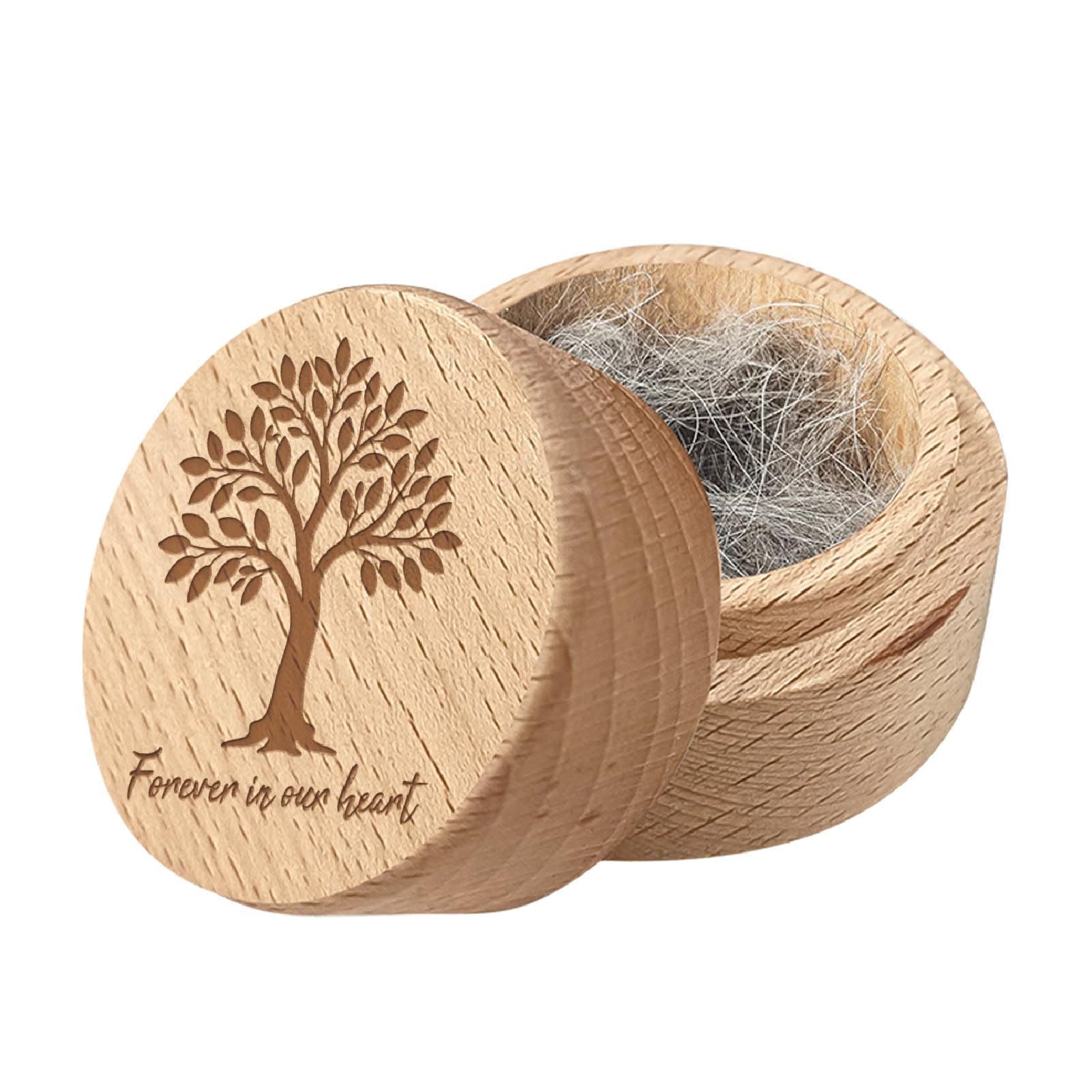 CREATCABIN Tree of Life Mini Pet Wood Urns Small Pet Urns for Ashes Animal Hair Keepsake Box Case Round BurlyWood Decorative Urns Funeral Cremation Urn Memorial Box Gift for Dogs Cats 2x1.6Inch โ image 1