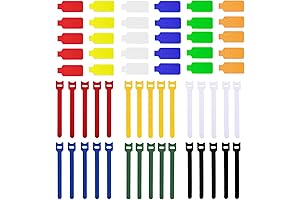 60 Piece Label and Cable Tie Set for Cord Organization