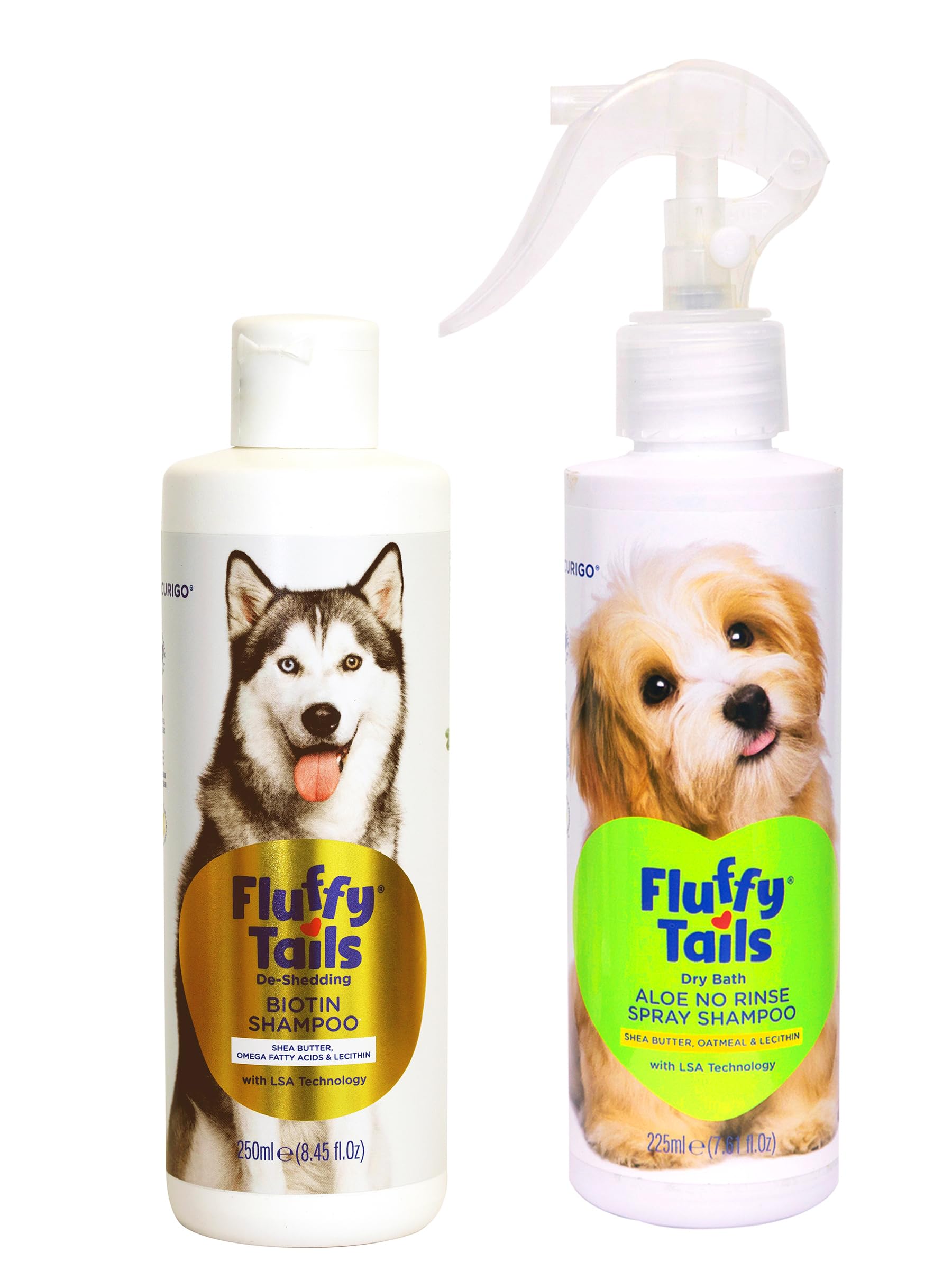 Combo: FluffyTails Waterless Spray Shampoo (225 mL) + Deshedding Biotin Shampoo for Dogs (250 mL) (B09CDVPVBT) Amazon Price History, Amazon Price Tracker