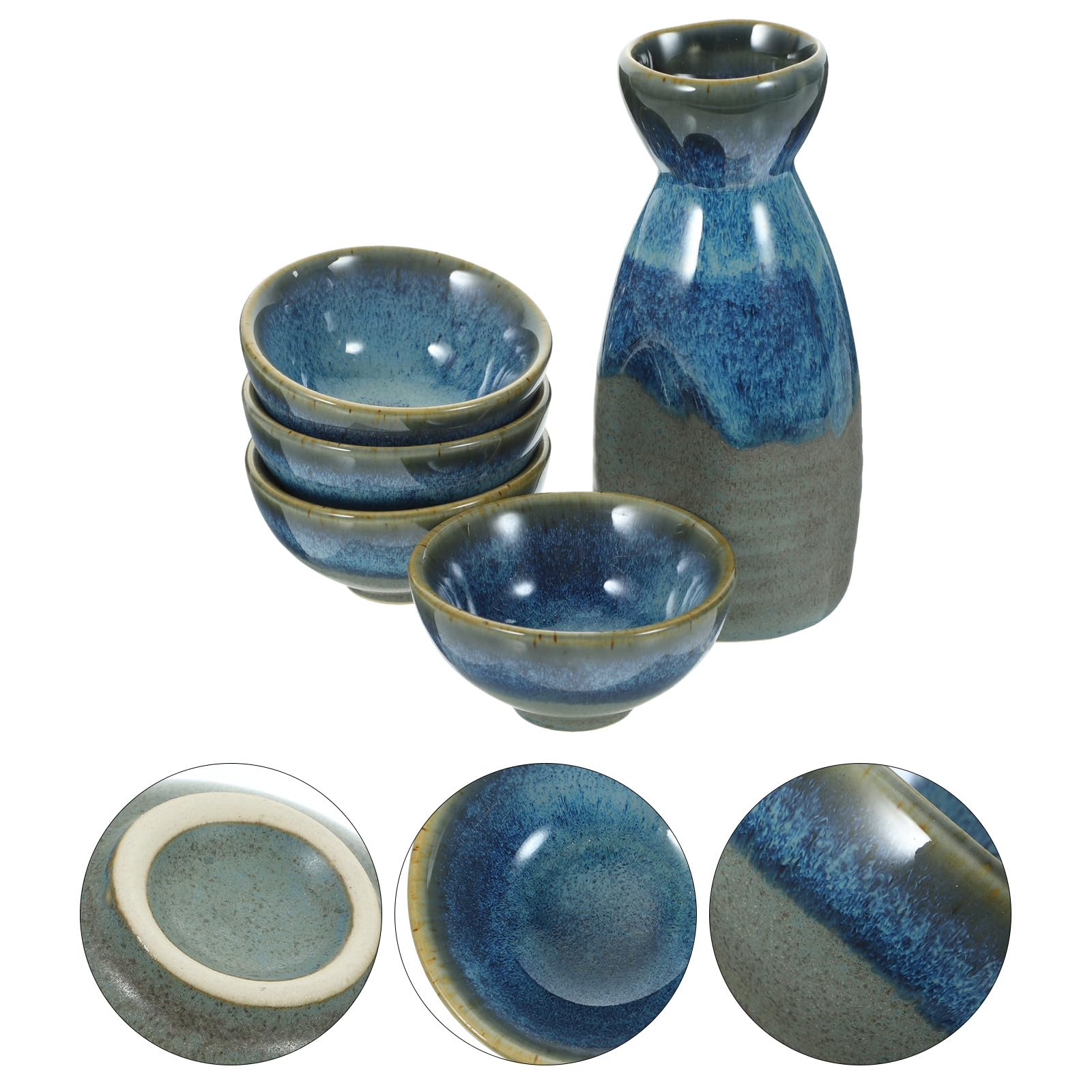 SUPVOX 1 Set, Juego de Sake Japonés y Tazas, de Cerámica Botella 130ml
