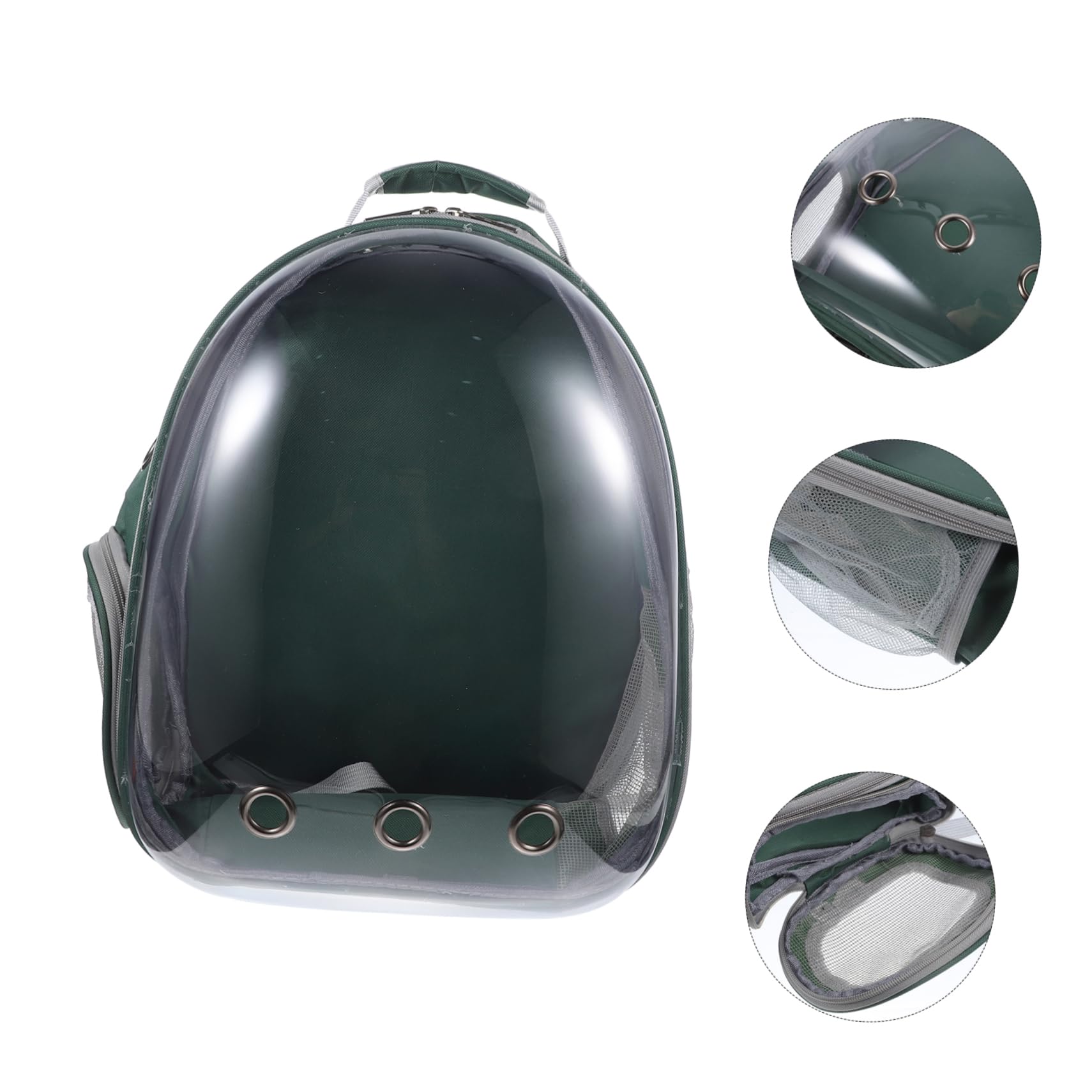 Zaino per Animali a Cupola Trasparente Portatile, Verde | Abs e Pc, Copertura Esterna Traspirante Ampie Aperture, Leggero per Passeggiate e Trekking
