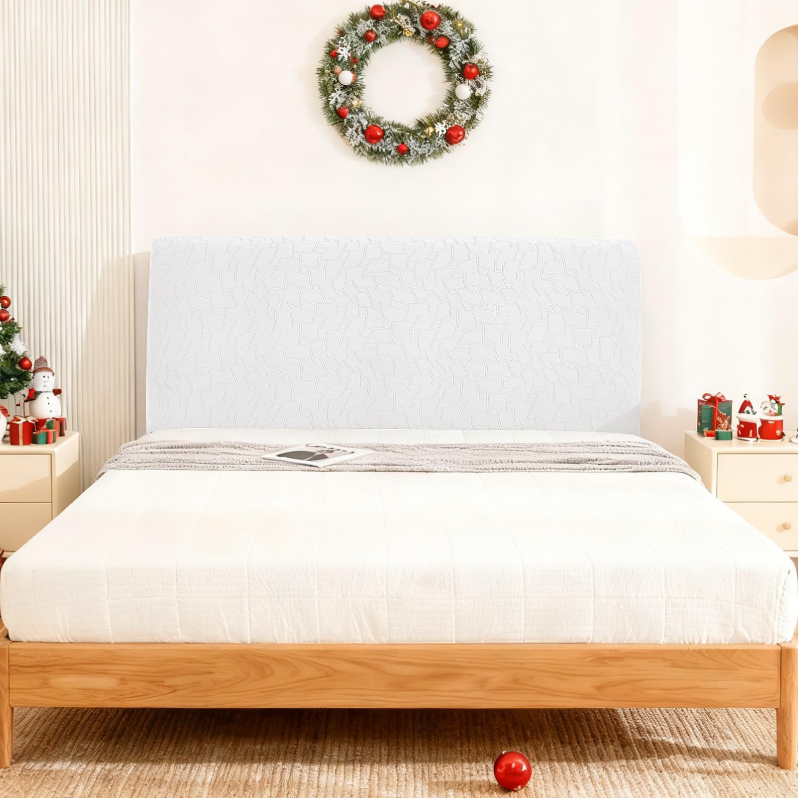Ystyle Copri Testiera Letto, Copri Spalliera Letto Matrimoniale/Singolo Elasticizzata, Copertura Testata Letto Matrimoniale Lavabile, Headboard Cover Antipolvere Universale (180CM, Bianco Sporco)
