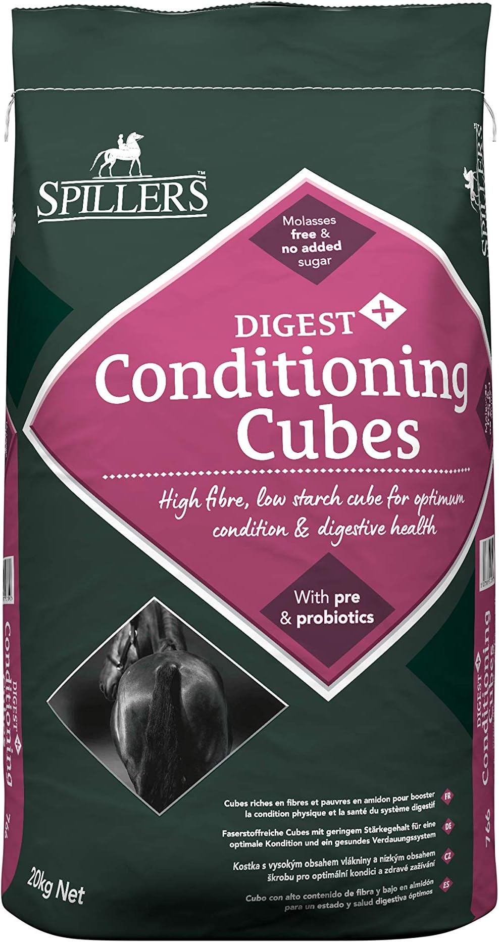 SPILLERS Digest+ Conditioning Horse Feed Cubes 20KG – High Calorie Horse Feed to Build Condition and Support Digestive Health