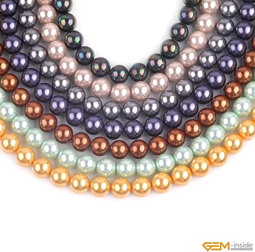 Miniatura 5 de GEM-Inside - Cuentas redondas sueltas de agua dulce natural de 0.394 pulgadas (0.394 in), piedra energética de cristal redondo para fabricación de