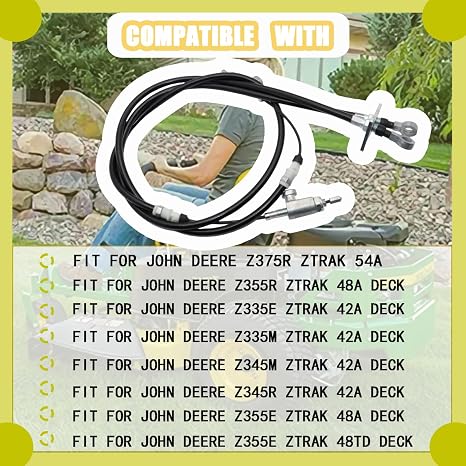 atsuch Lawn Mower Lift Cable | Fit for John Deere Z335E Z335M Z345M Z345R Z355E Z355R Z365R Z375R,Replace AUC10015 AM116462 AM146079