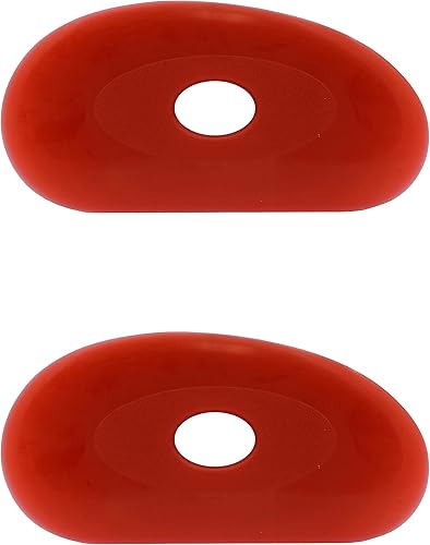 Cerámica roja de silicona suave, paquete de 2, herramienta de escultura de cerámica ultrasuave para un acabado suave y eliminación de marcas de