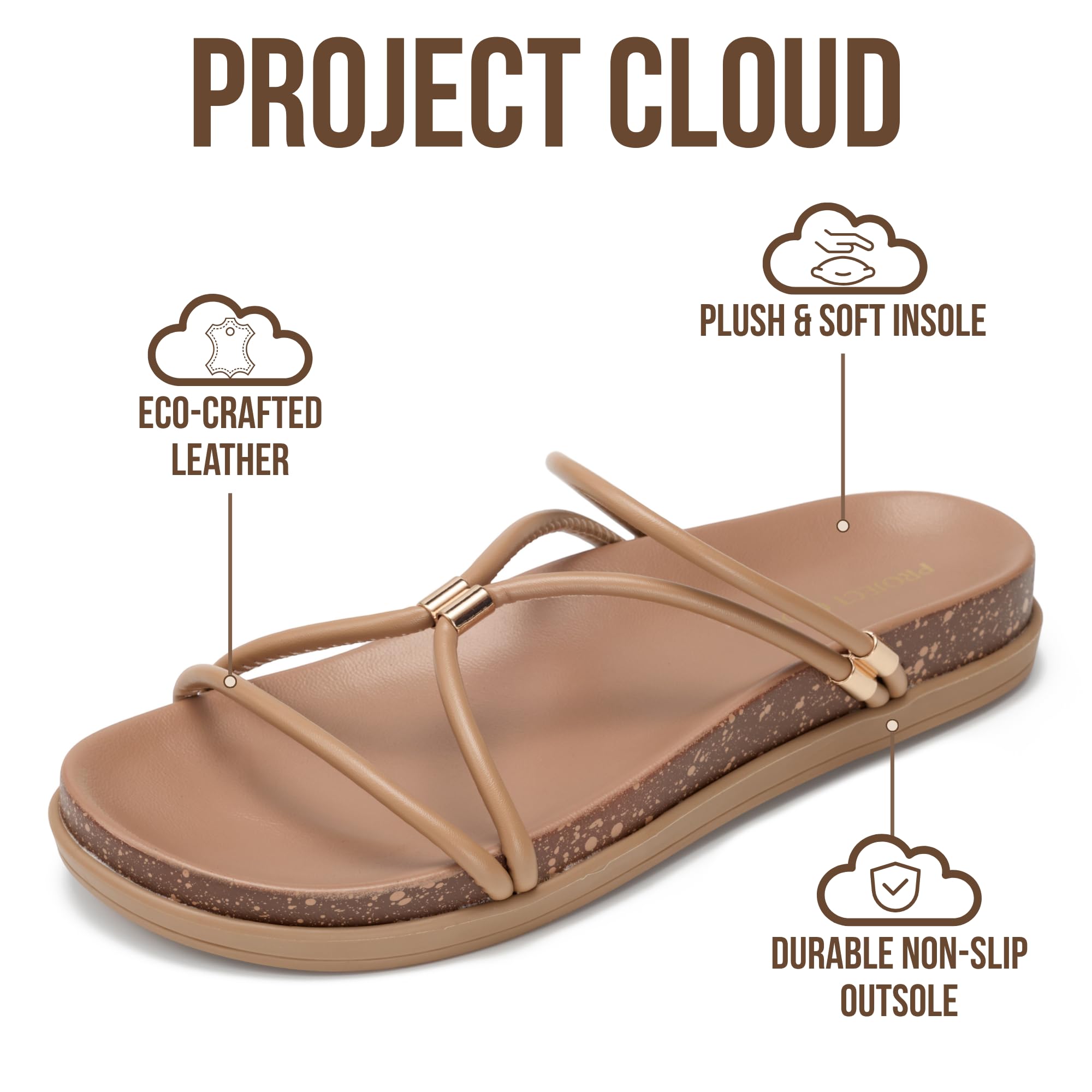 Project Cloud Summer Slides for Women 2026 with Plush and Soft Insole Womens Sandals Comfortable - Non-Slip and Lightweight Sandals Women Footwear — view 2