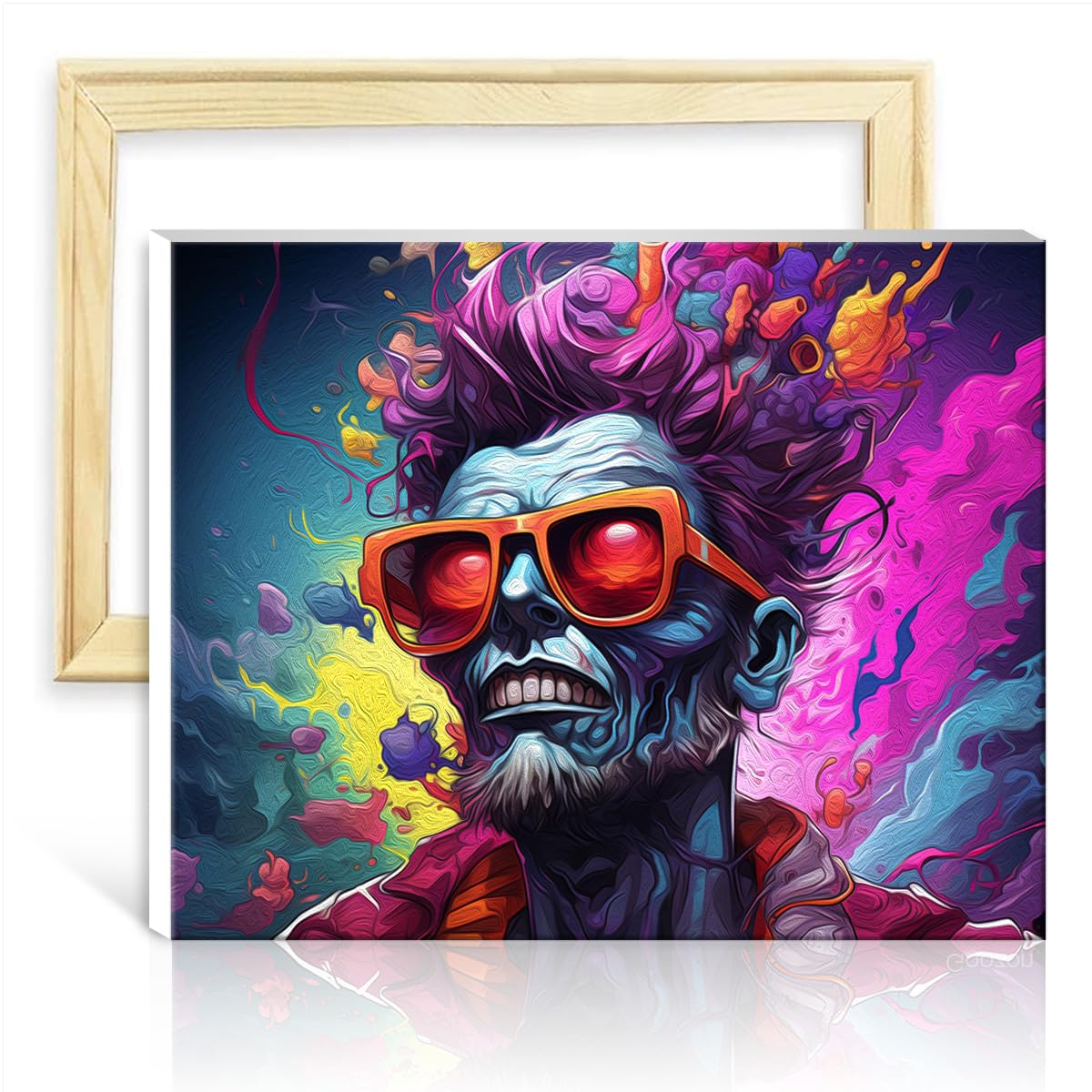 Tangfeiy As21 Gangster Zombies Painting By Number Kits Gangster Zombies Adult Diy Oil Painting With Brushes And Acrylic Pigment On Canvas For Home Wall Decor Painting With Frame(40X50cm)