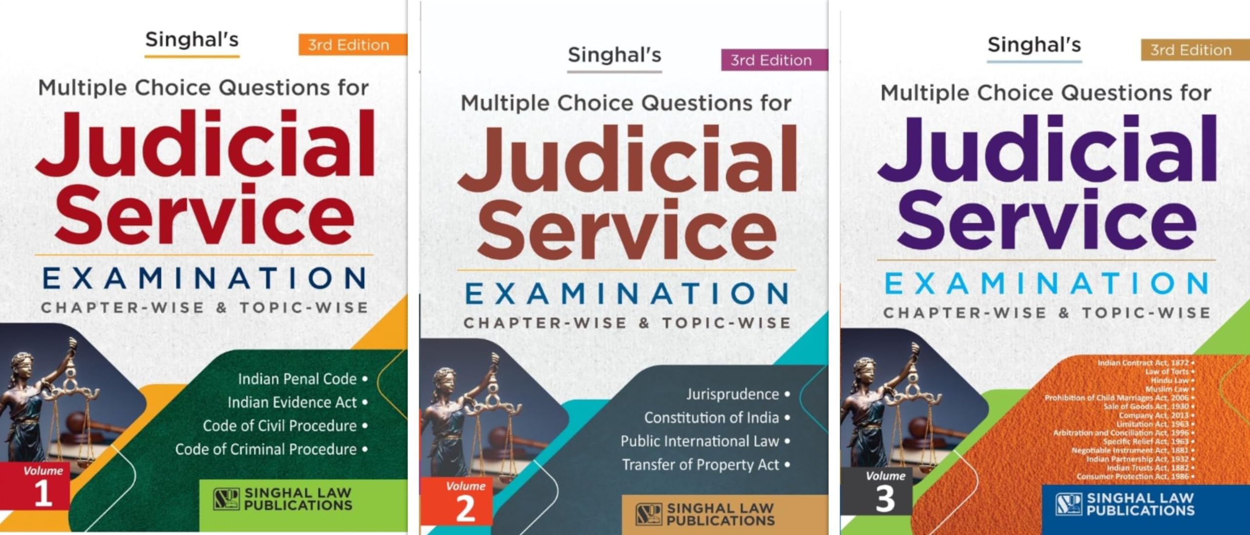 Set of 3 books for MCQ Judicial Service Examination Chapter-wise and Topic-wise