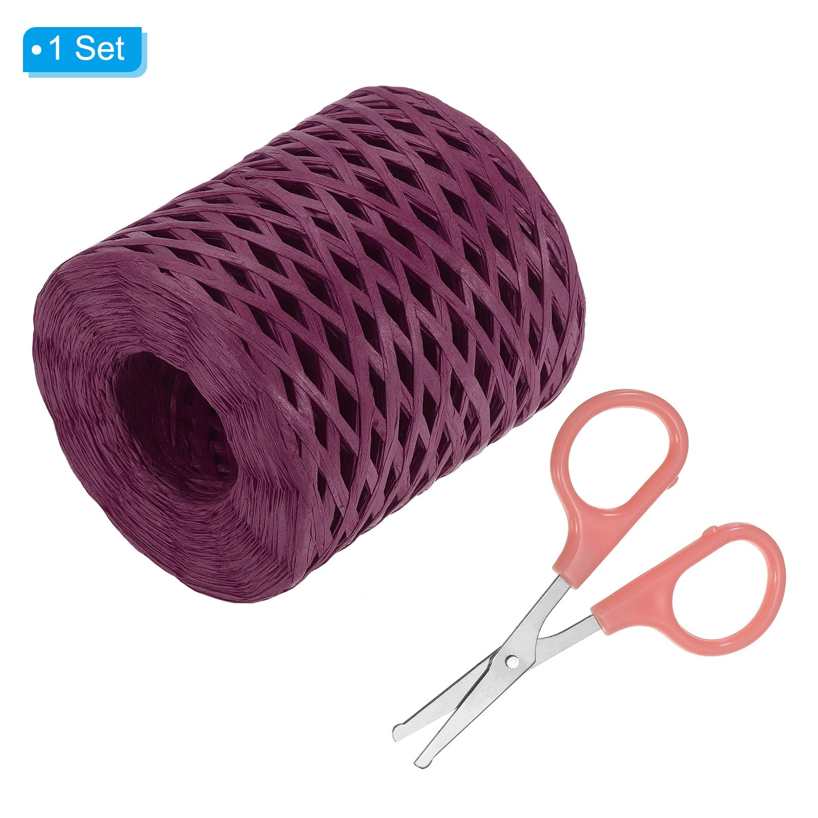 PATIKIL Raffia Paper Craft Ribbon Assortment Kit, Natural Raffia String with Scissor for Gifts Flower Bouquets, Decoration - Image 3