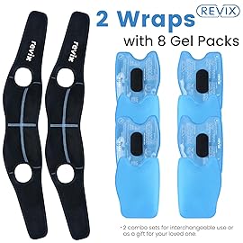 REVIX Wisdom Teeth Ice Packs for Oral Care Ice Head Wraps with 3D Sewing Design, Extra Snug Fit for Face Cold Packs for Dental Implants, Chin Discomfort and Wisdom Teeth Recovery, Black 2 Sets