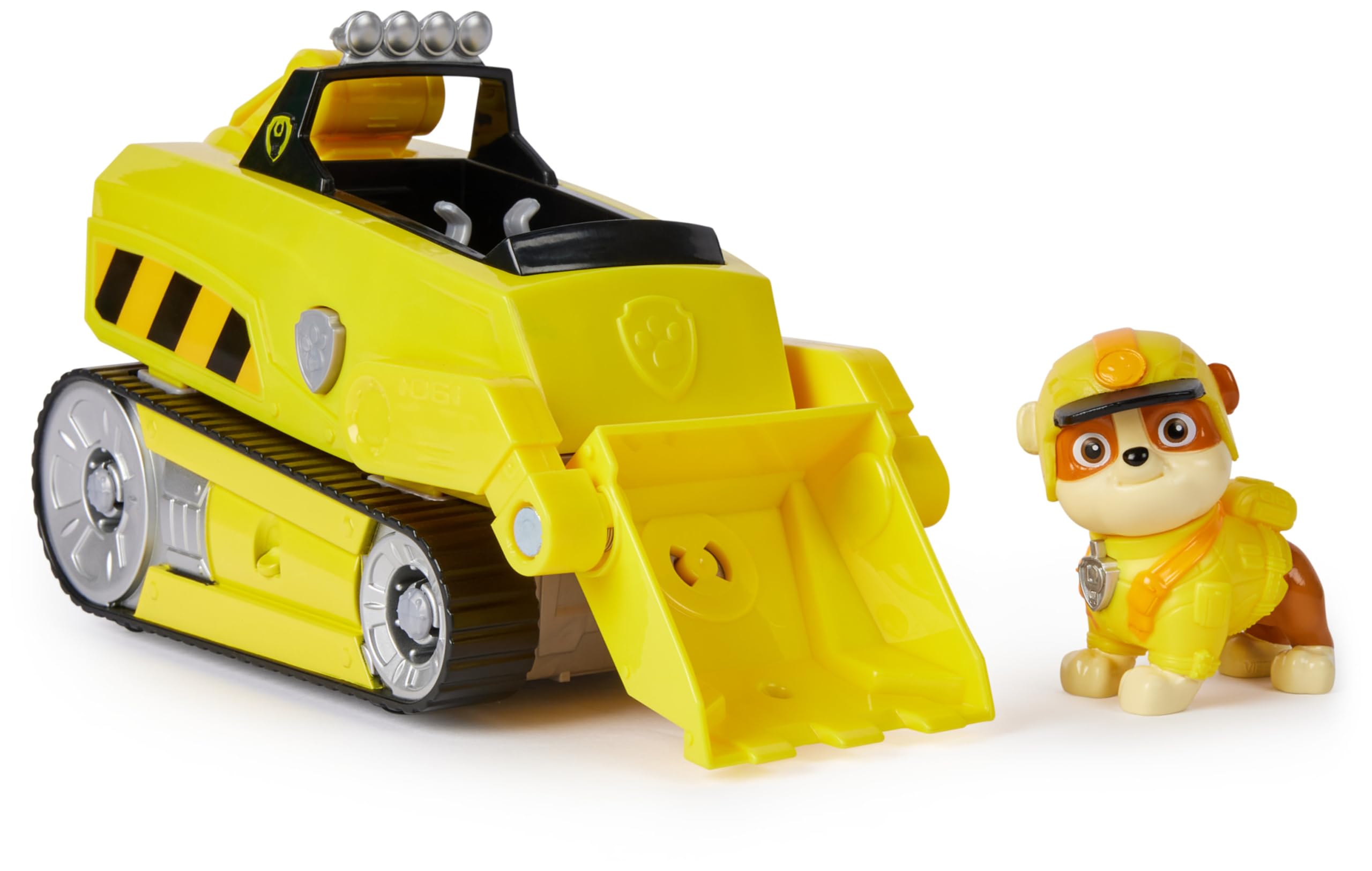 PAW Patrol Jungle Pups, Veicolo Rinoceronte di Rubble, veicolo giocattolo con personaggio Rubble da collezione, giocattoli per bambini e bambine dai 3 anni in su