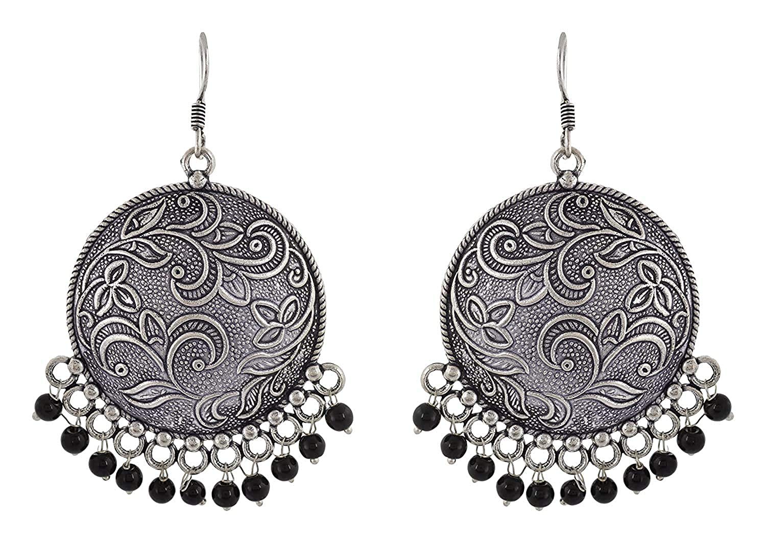 Elegant Design Oxidized Afghani Stylish Earring for Women and Girls, Alloy Drops & Danglers, Black Colour Beads (B08MCDV94K) Amazon Price History, Amazon Price Tracker