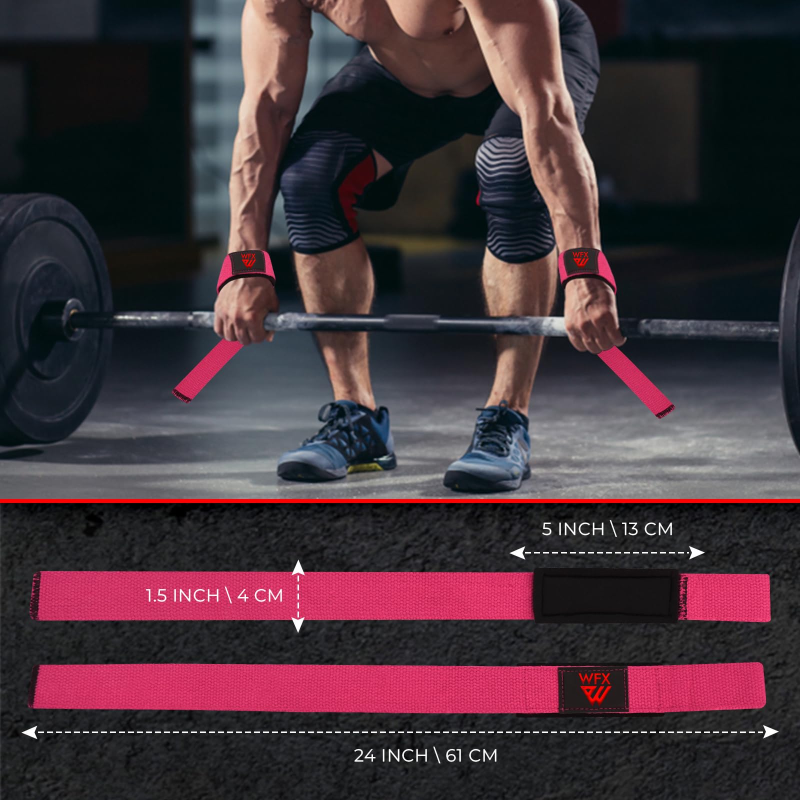 Fitgriff ® Lifting Straps - Gewatteerde polsbanden voor gewichtheffen voor bodybuilding, krachttraining en fitness - voor heren en dames - grijs