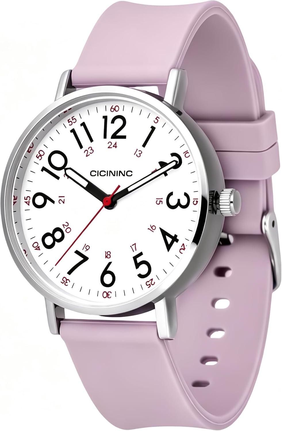 cicininc Nurse Watch for Women,Analog Nursing Watches with 12/24 Hour Military Time,Second Hand