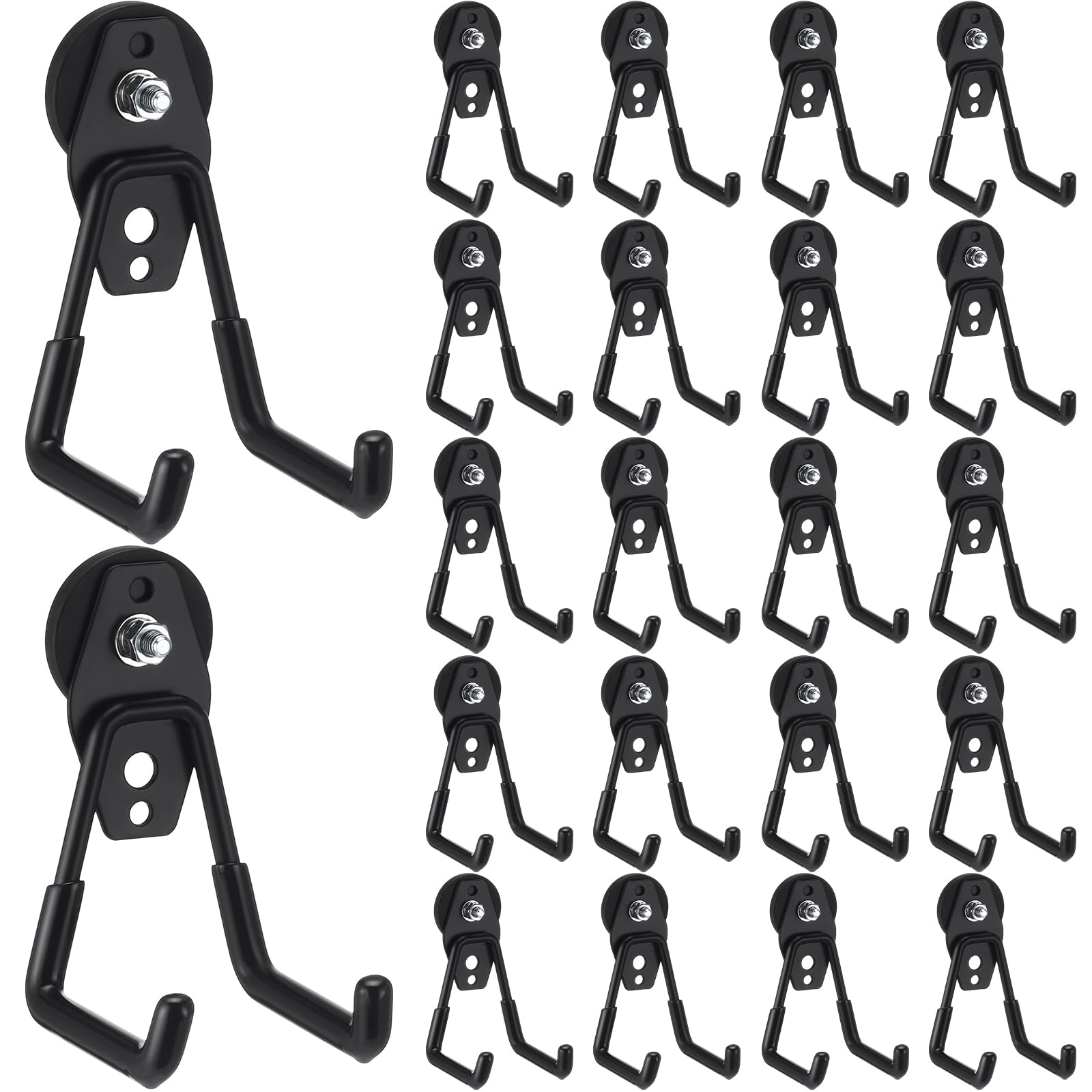 Landhoow 22 Pcs Large Magnetic Hooks Heavy Duty Magnet Hooks, Black