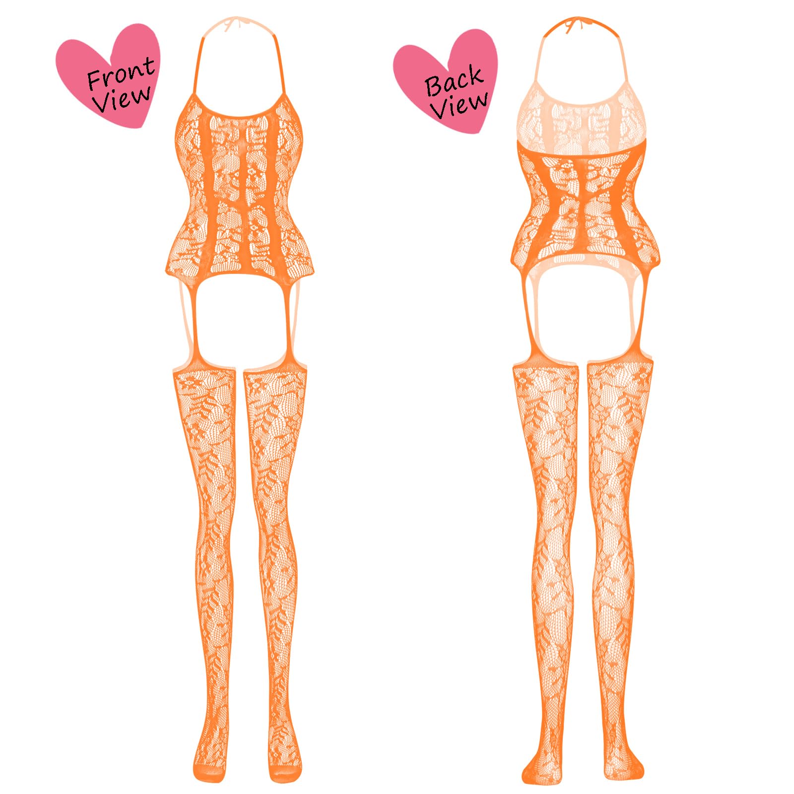 Women's Fishnet Lingerie Lace Stockings Bodysuits Mesh Babydoll for Women