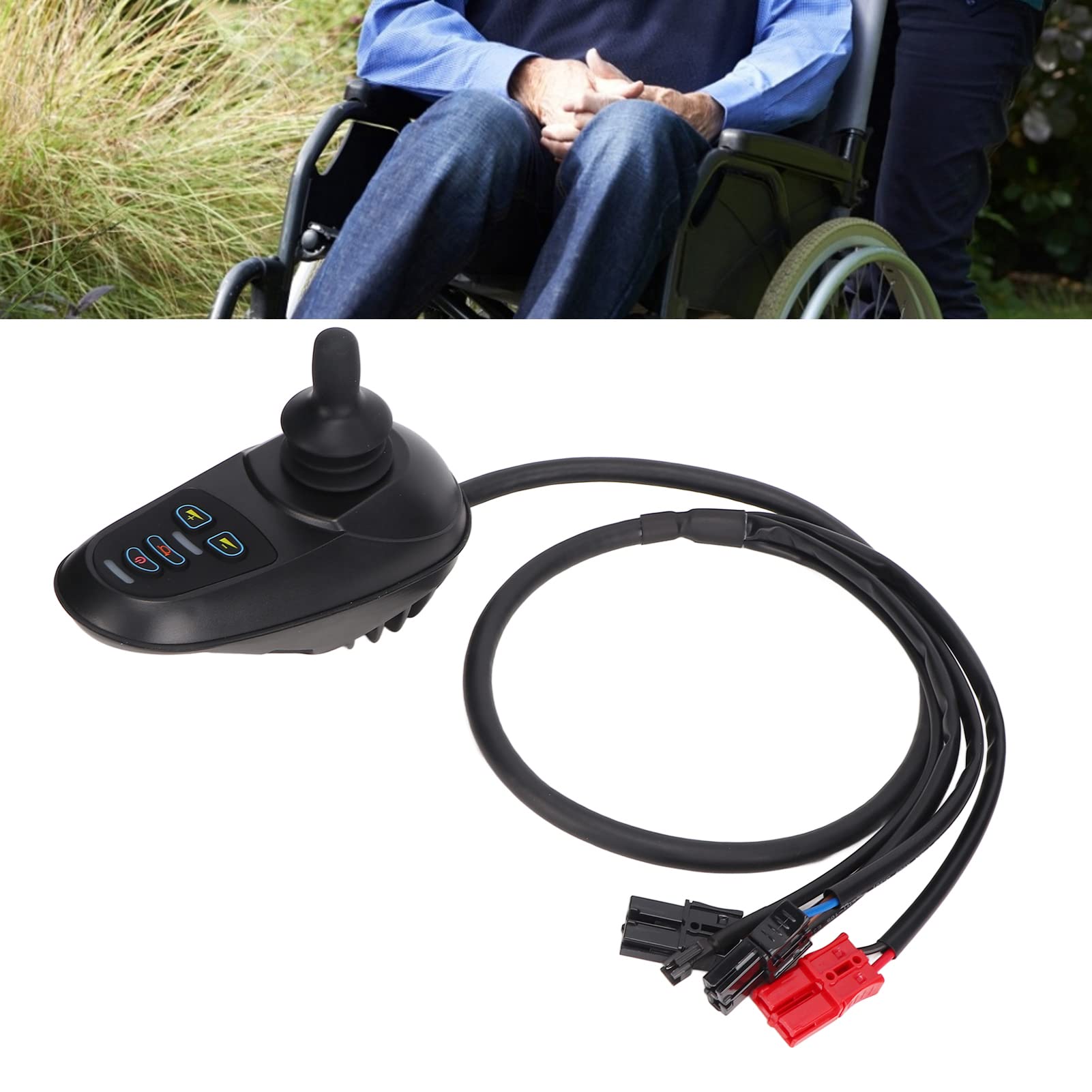 Yunseity Joystick para Silla de Ruedas, Controlador de sillas de Ruedas eléctricas con Motor de Cepillo de 24 V, Accesorios para sillas eléctricas Impermeables IPX5