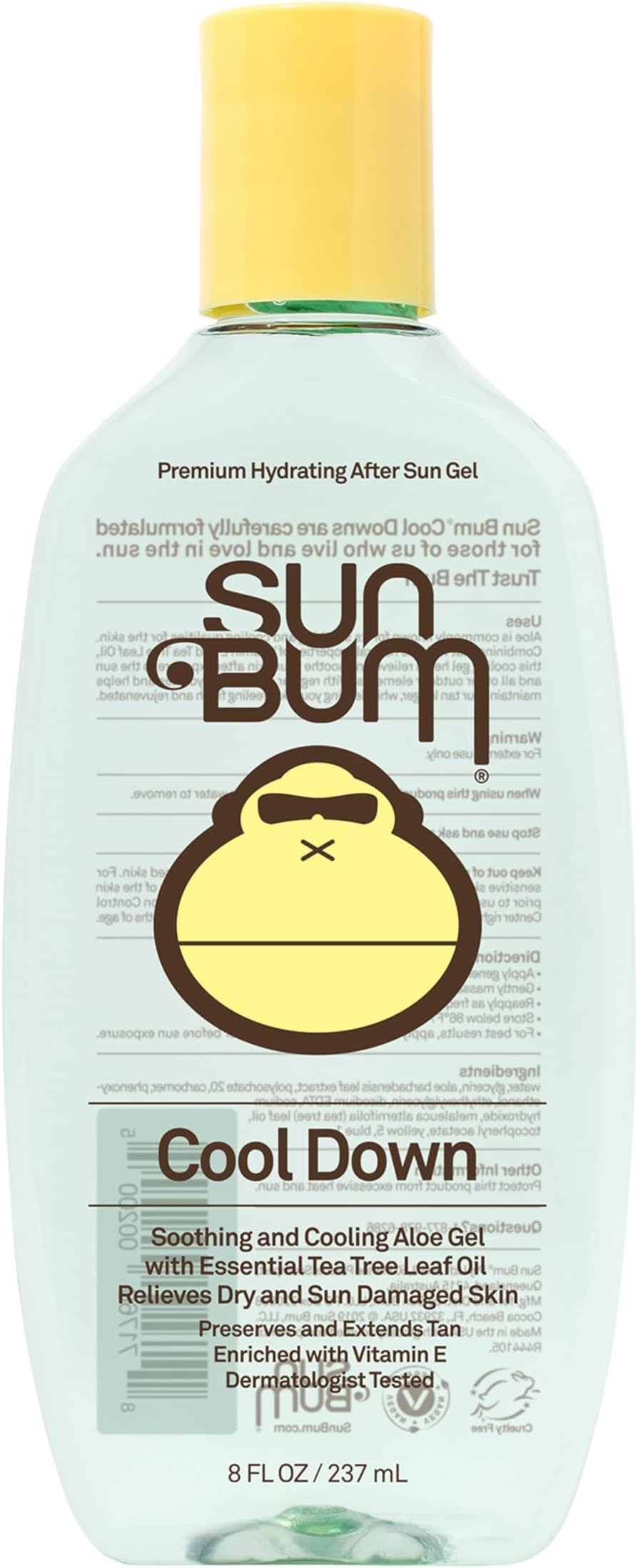 Sun Bum Cool Down Aloe Vera Gel | Vegan and Hypoallergenic After Sun Care with Cocoa Butter to Soothe and Hydrate Sunburn Pain Relief | 8 oz