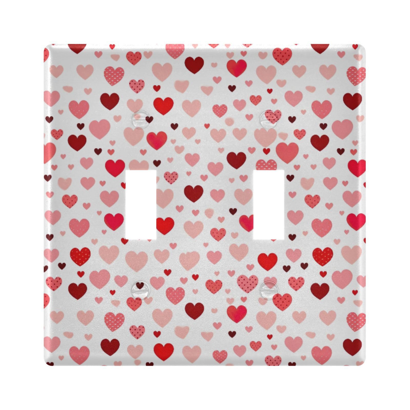 UMIRIKO Red Heart Valentine Light Switch Cover Plate Covers Decorative Double Toggle Home Decor 202a8770