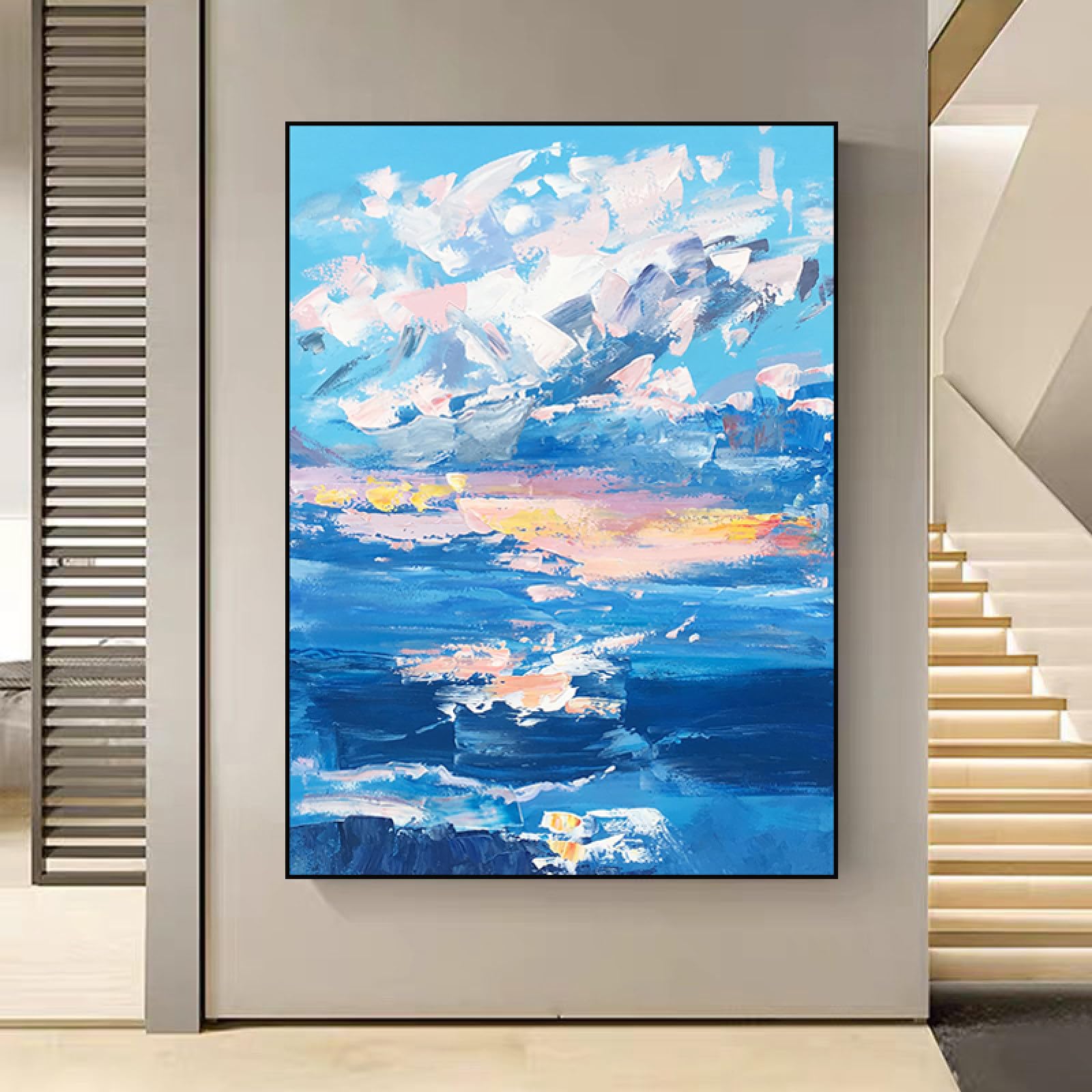 Abstrait minimaliste peinture à l'huile pour une sérénité intérieure