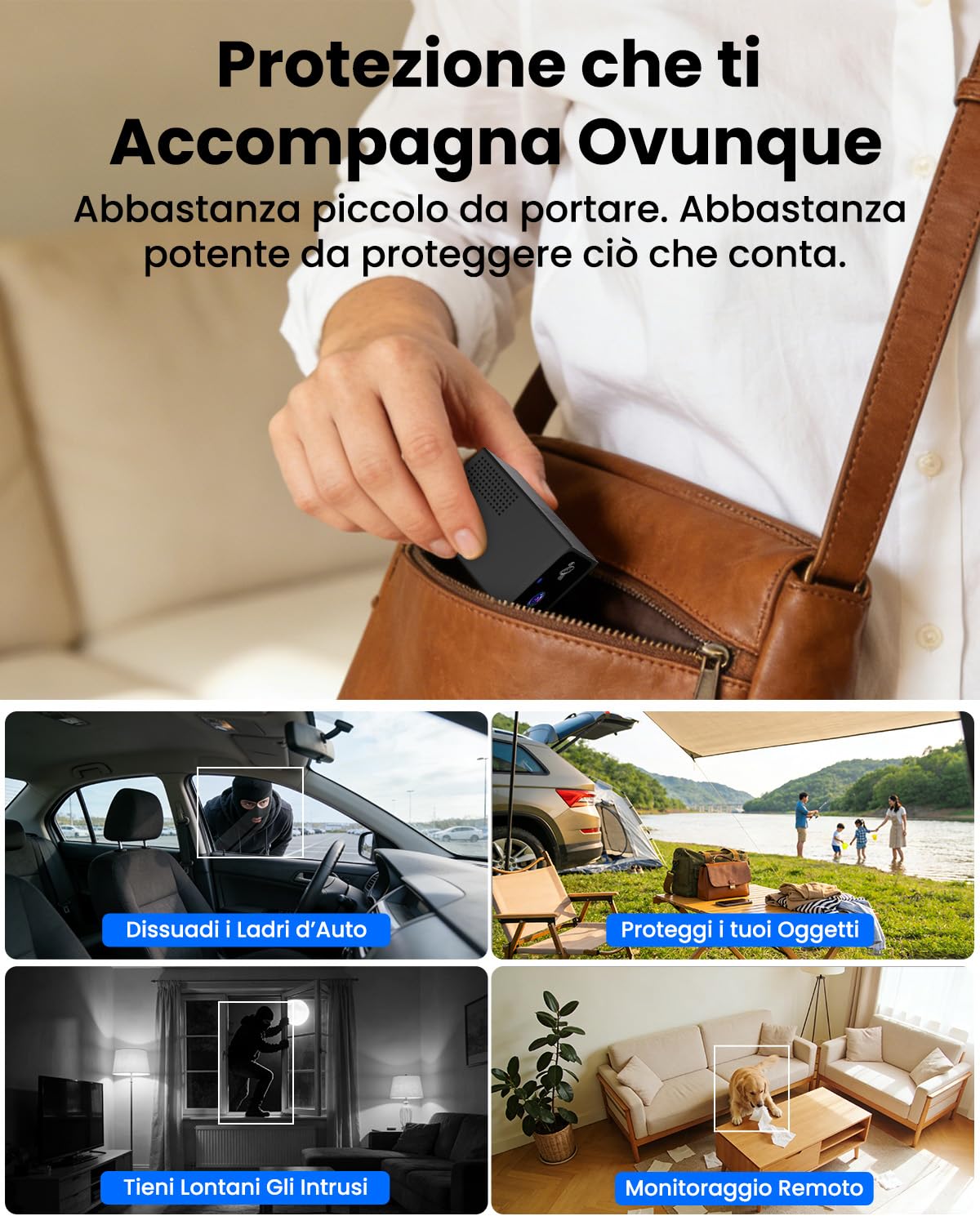 Bextgoo 4G LTE Telecamera con SIM senza WiFi, 4K Mini Videocamera 4G | Batteria 5200mAh, Visione 160°, Visione Notturna, Rilevamento Radar AI & Allarme, per Auto, Parcheggio, Campeggio, Viaggio