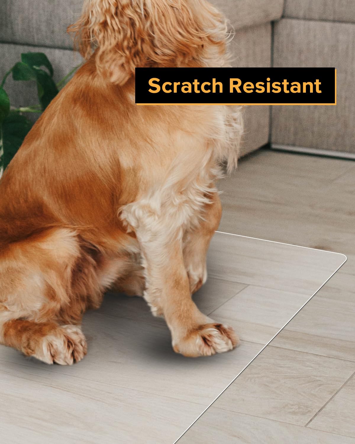 FURKIT Clear Frosted Floor Mat, PVC Durable Anti-Scratch Floor Mat (24