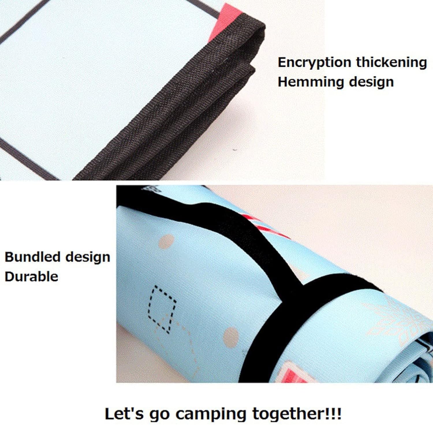 Beach Blankets Folding Camping Mat Wterproof Thickened Picnic Mat Beach Pad Playing Mat Tent Moistureproof Sleeping Blanket(Pink)