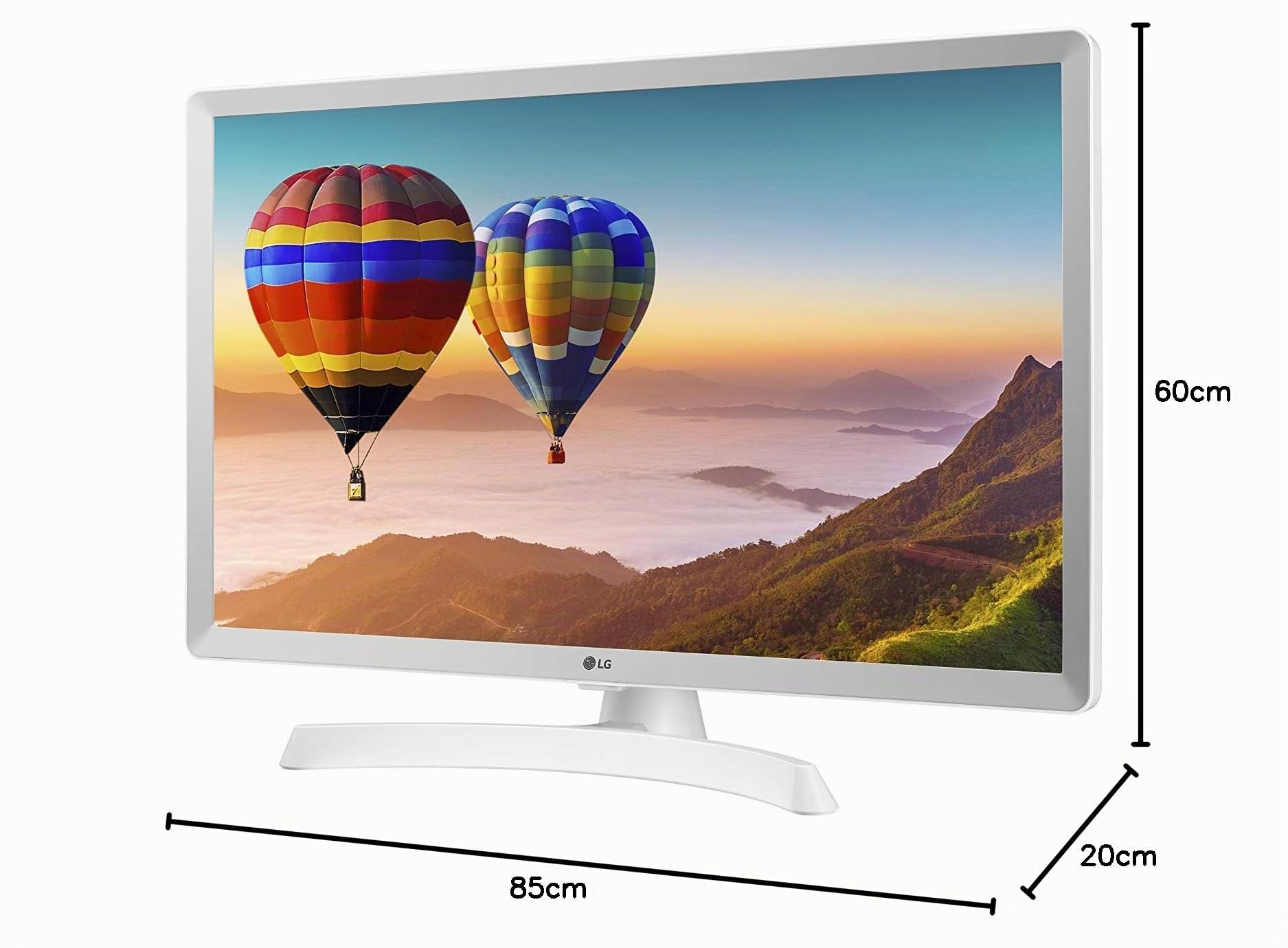 LG 28TN515S- WZ - Monitor Smart TV 70 cm (28") (1366 x 768, 16:9, DVB-T2/C/S2, WiFi, 5 ms, 250 CD/m², 5 M:1, Miracast, 10 W, 1 x HDMI 1.3, USB 2.0), Colore Bianco