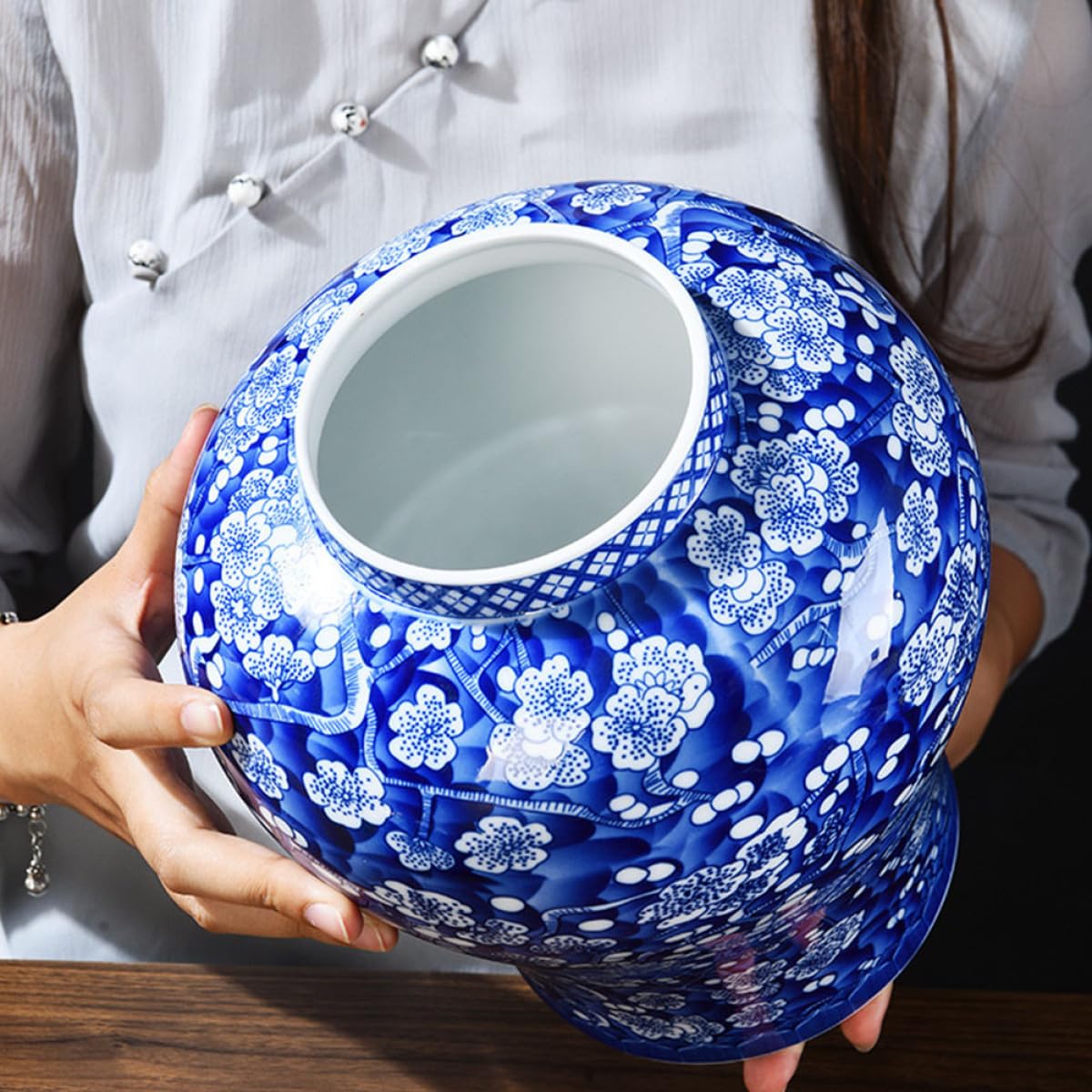 Contenedor de Cerámica Resistente al Desgaste y Fácil de Limpiar para Guardar Té Diseño Clásico Color Aleatorio Adecuado para Almacenar Infusiones Cocina