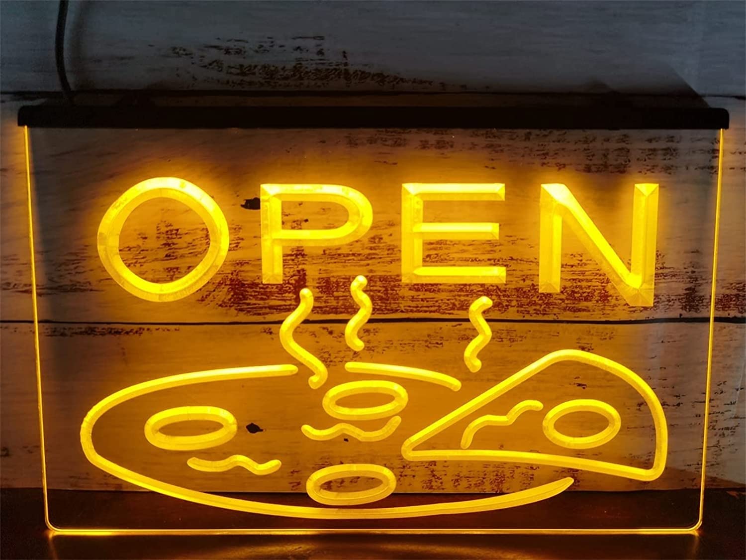 Letrero de neón LED de pizzería para revivir paredes vacías con luz decorativa naranja