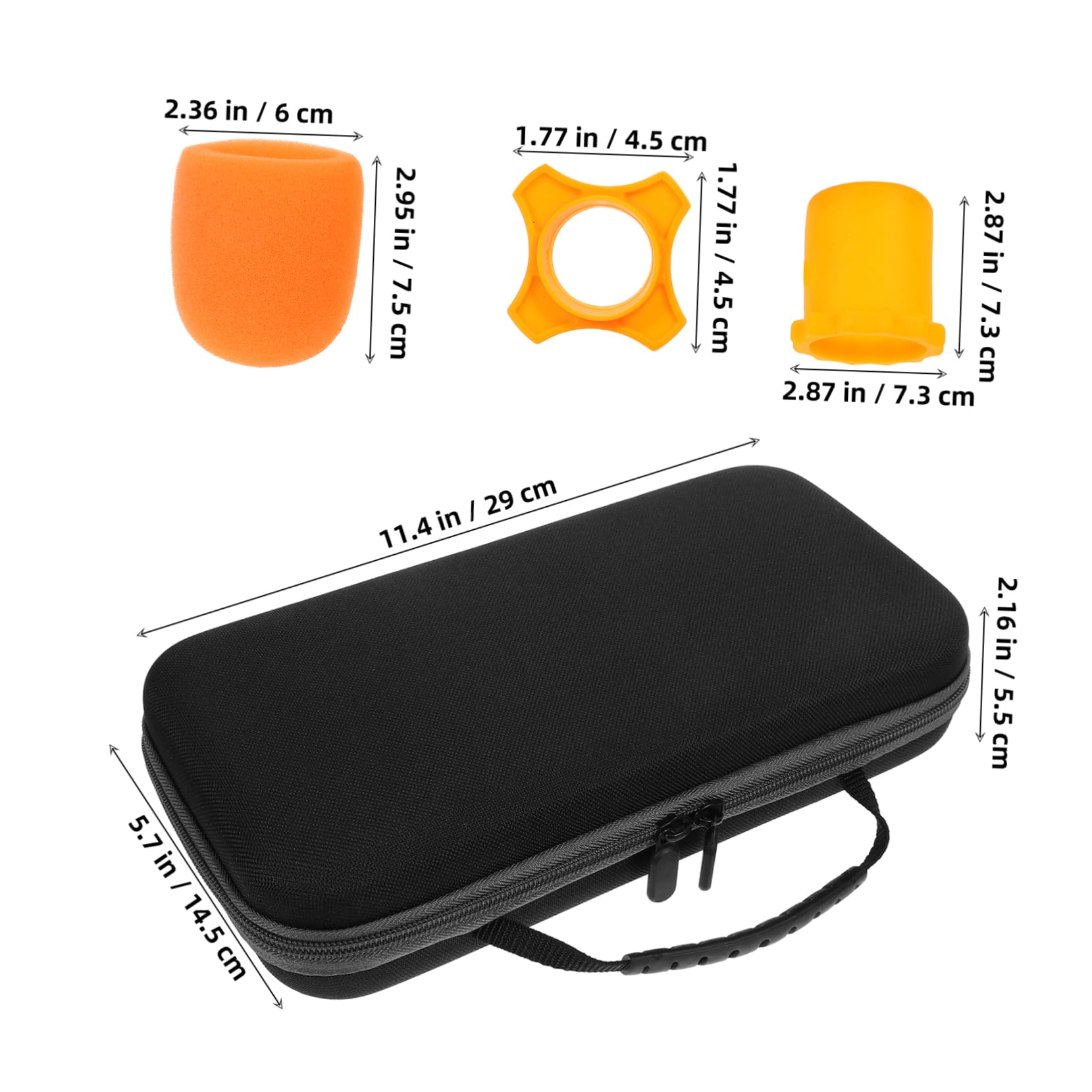 VANZACK 1Set Microphone Carrying Case with Pouch and Protective Fits Microphones Convenient Zipper Storage Bag for Mic Accessories Lightweight Travel Case for Disks Cables