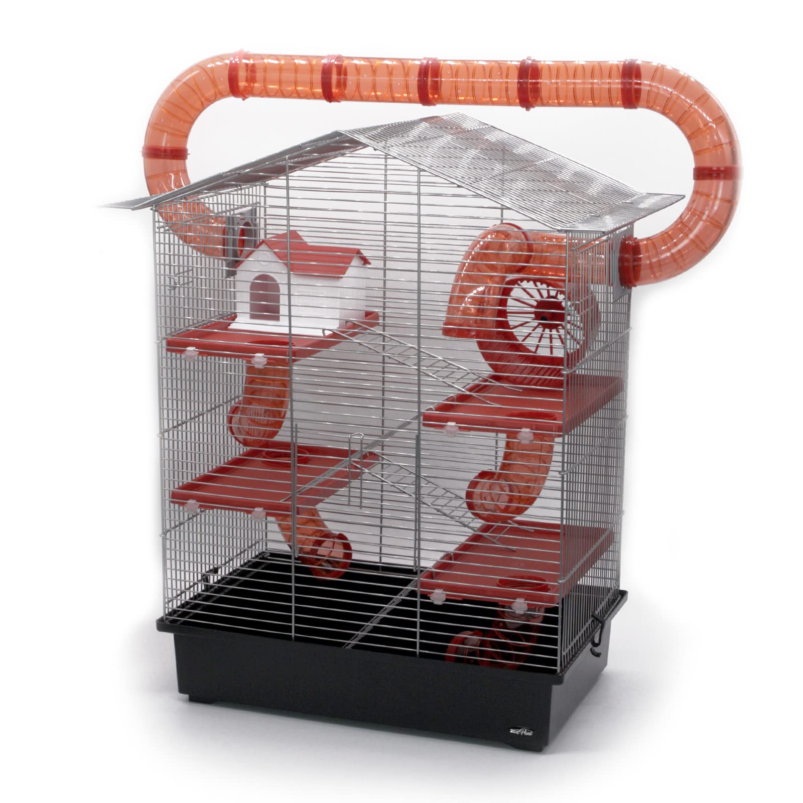 Nagerkäfig CH3 XXL Zubehör Tunnelsystem Chrome Schwarz Rot Maus Hamster Käfig