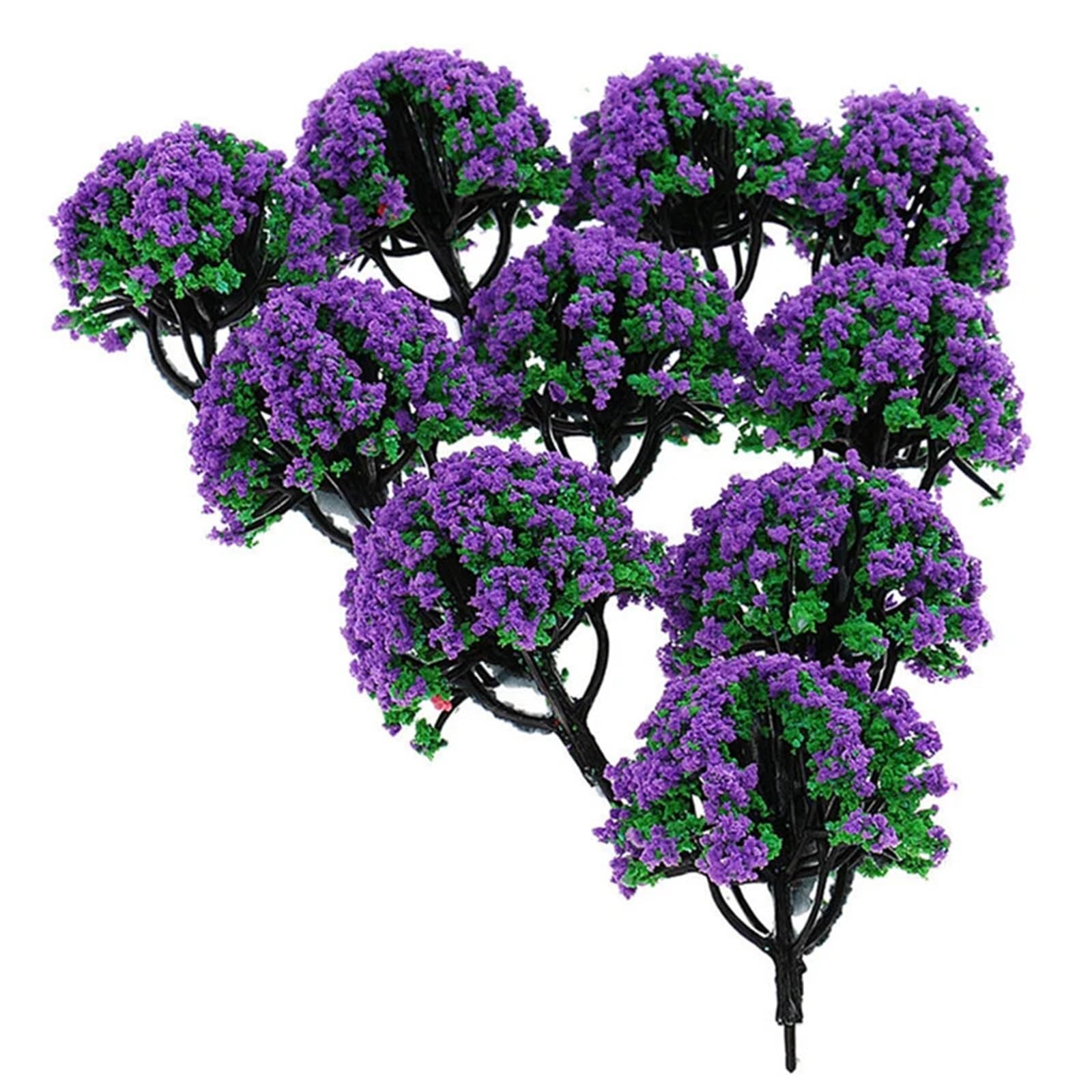 DUNSBY Model Trees 10pcs Artificial Miniature Model Trees 1/150 Scale Micro Desks Living Rooms Kitchens Simulation Decoration