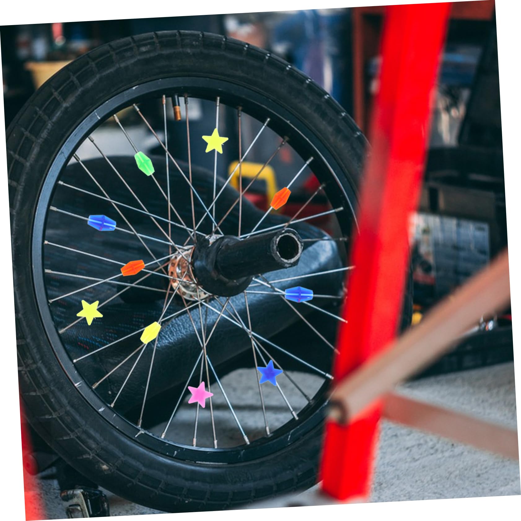 NAMOARLY 72Pcs Bike Spoke Beads Decorations for Bicycle Wheels Fun Creative Wheel Spoke Wraps for Bikes Safe Material