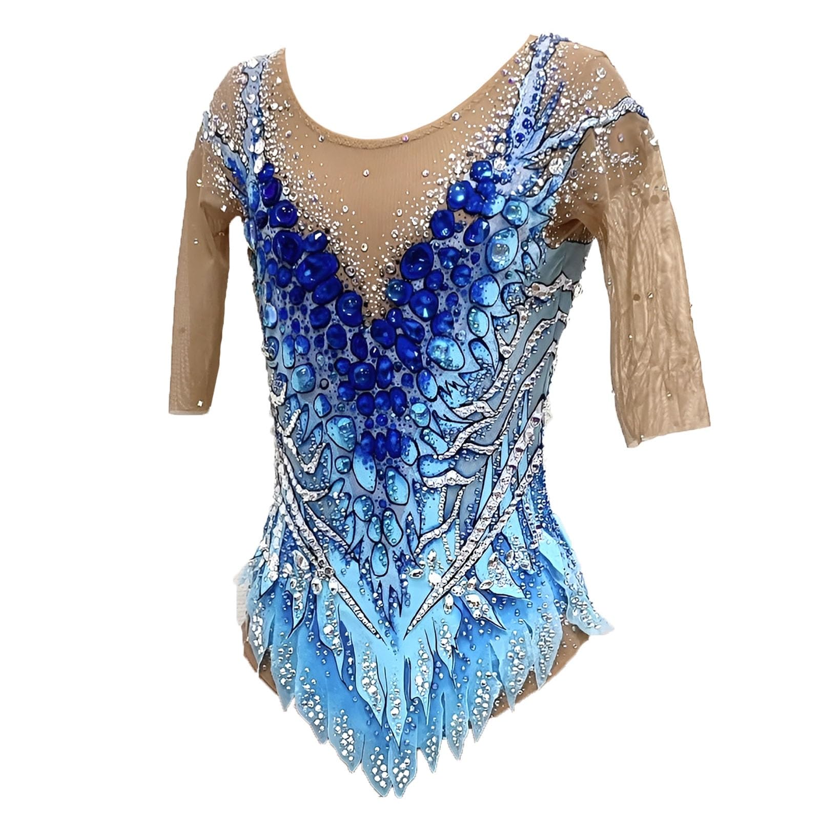 Maillot De Competición De Gimnasia Rítmica, Disfraz De Gimnasia Artística For Niña Con Diamantes De Imitación, Personalizable