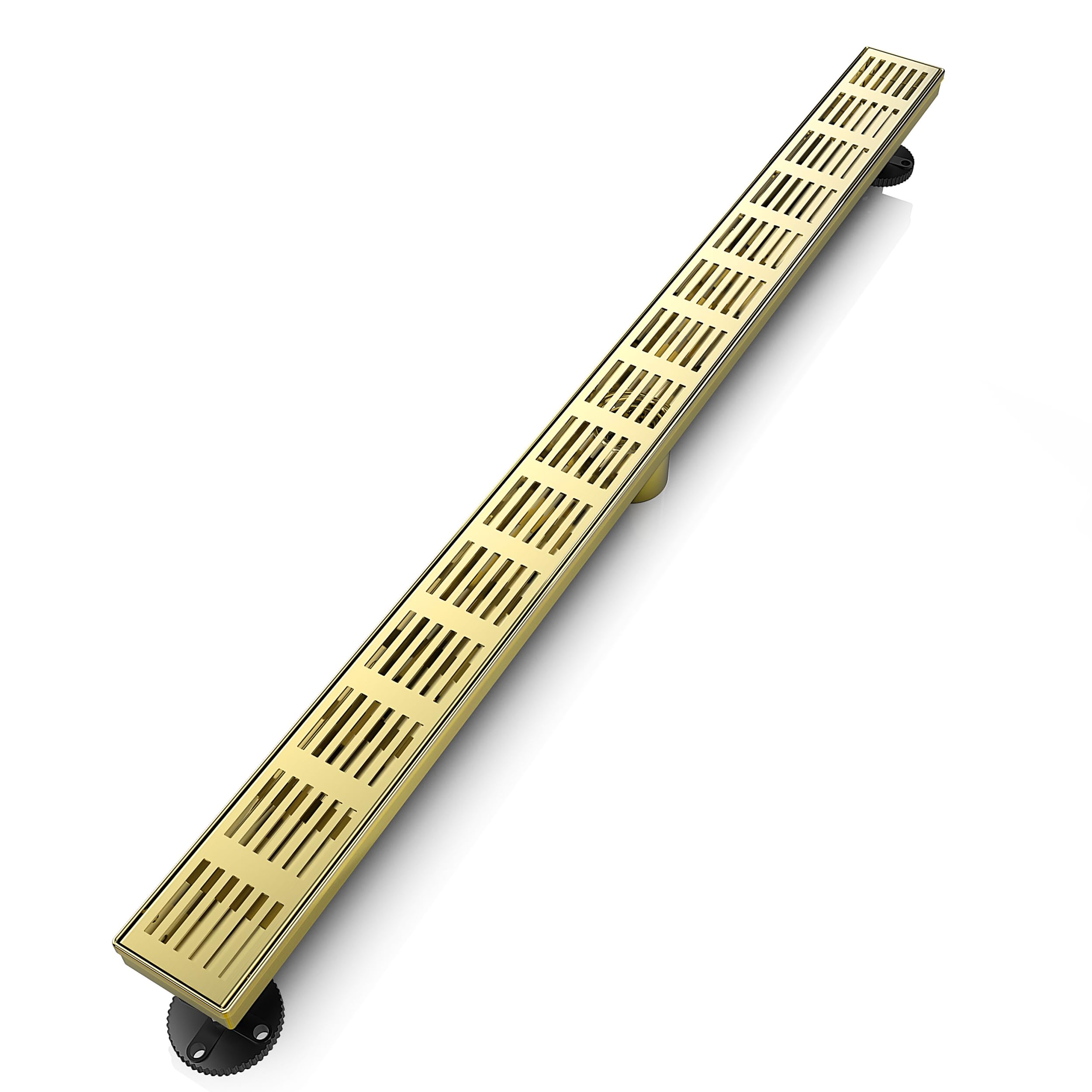 WEBANG 36 Inch Linear Shower Drain Rectangular Floor Drain with Accessories Fence Pattern Cover Grate Removable SUS304 Stainless Steel Watermark&CUPC