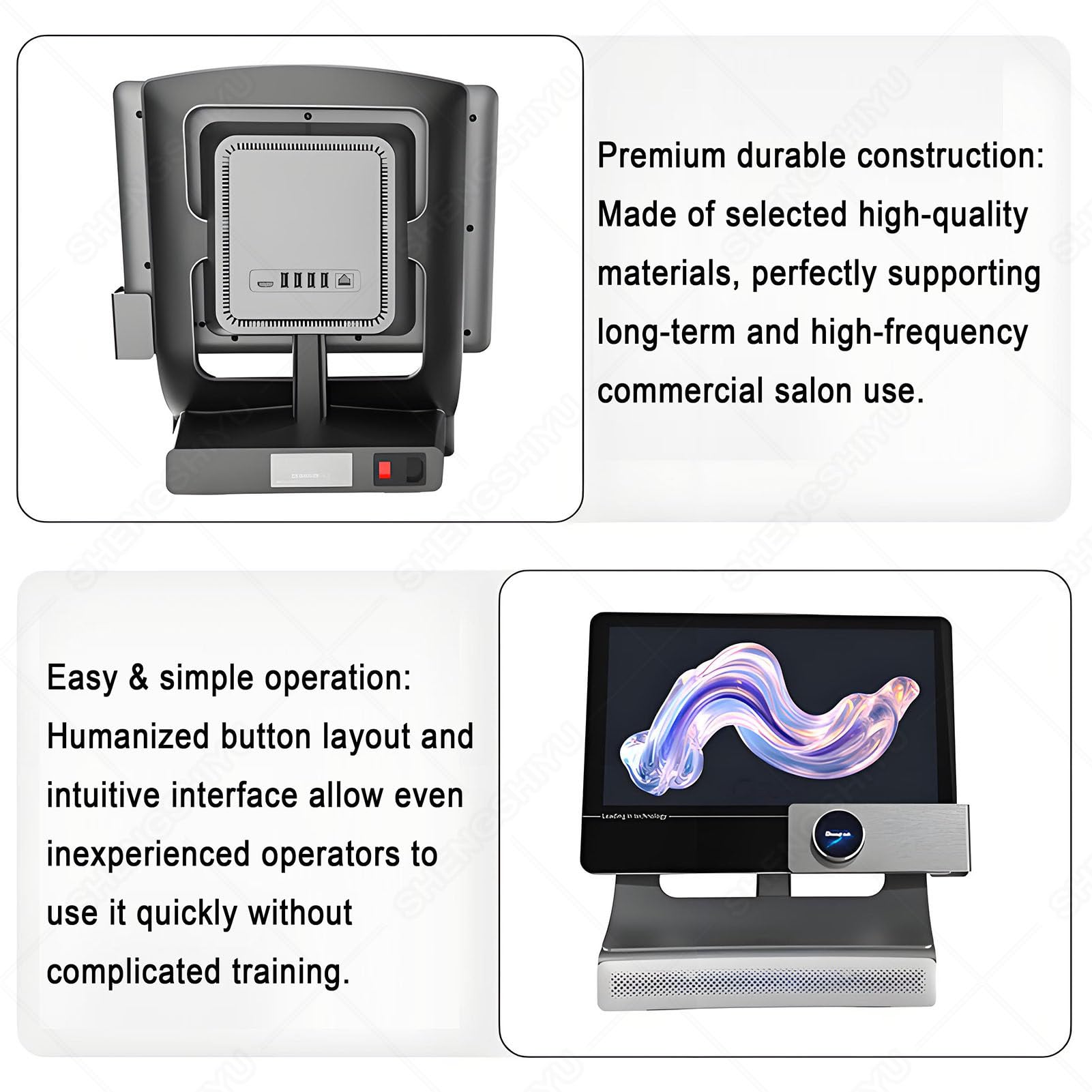 Tricocamera Capelli Professionale,Skin Diagnosis Hair Analyzer,Schermo Touch HD 15,6 Pollici,3 Sonde Sostituibili,Imaging a 4 Spettri,13 Indicatori di Rilevamento,4 modalità di Analisi