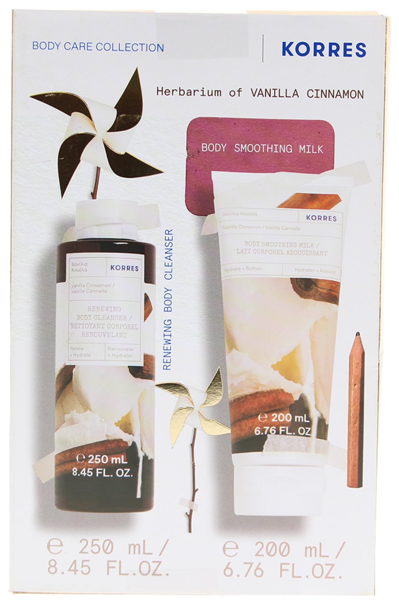 KORRES Vanilla Cinnamon Shower Gel Body Milk Set Value set 450ml