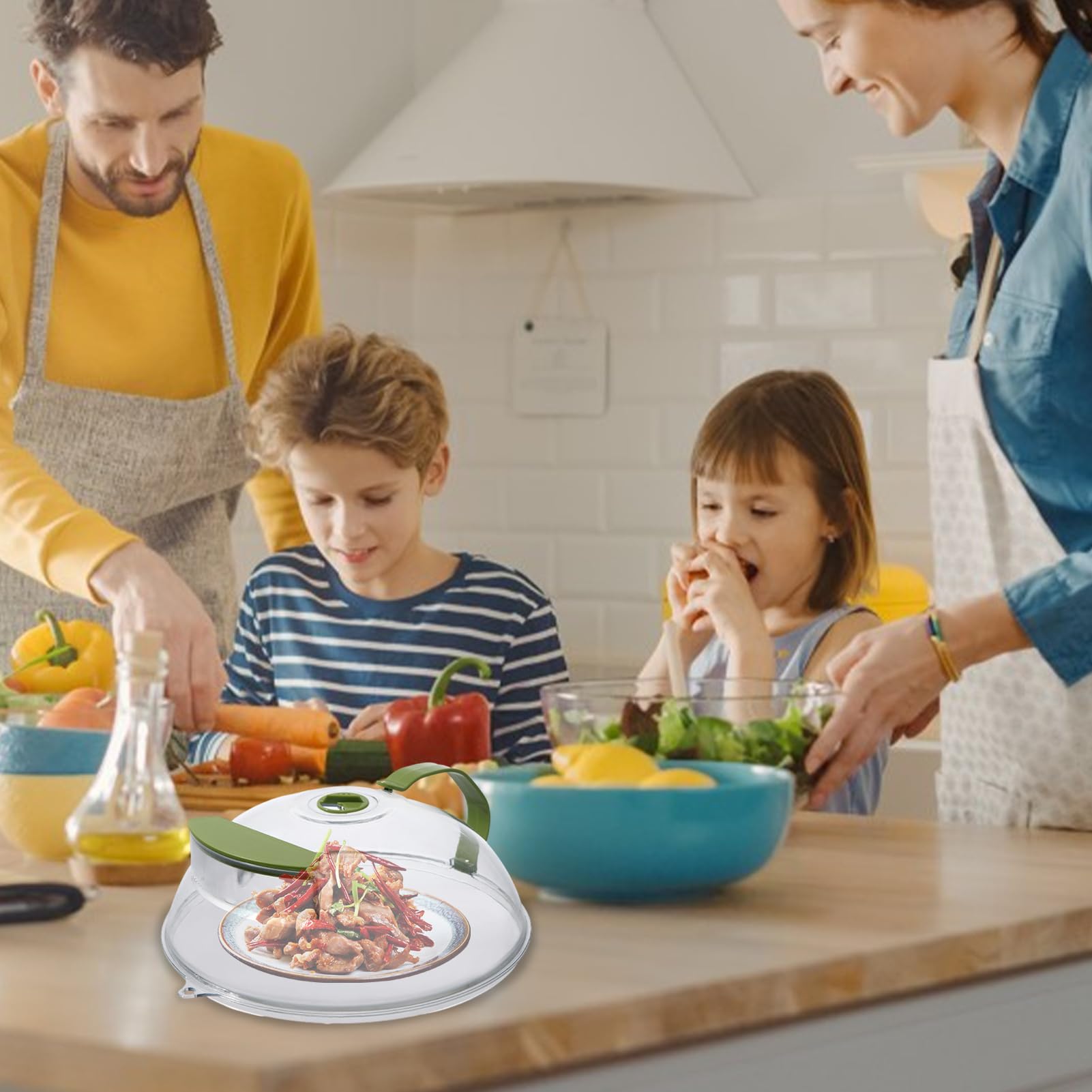 Couverture micro-ondes pour aliments | Protecteur réutilisable avec poignée - Servir des anti-éclaboussures au micro-ondes, pour goûter, préparation de repas, soupe, légumes, fruits, restes