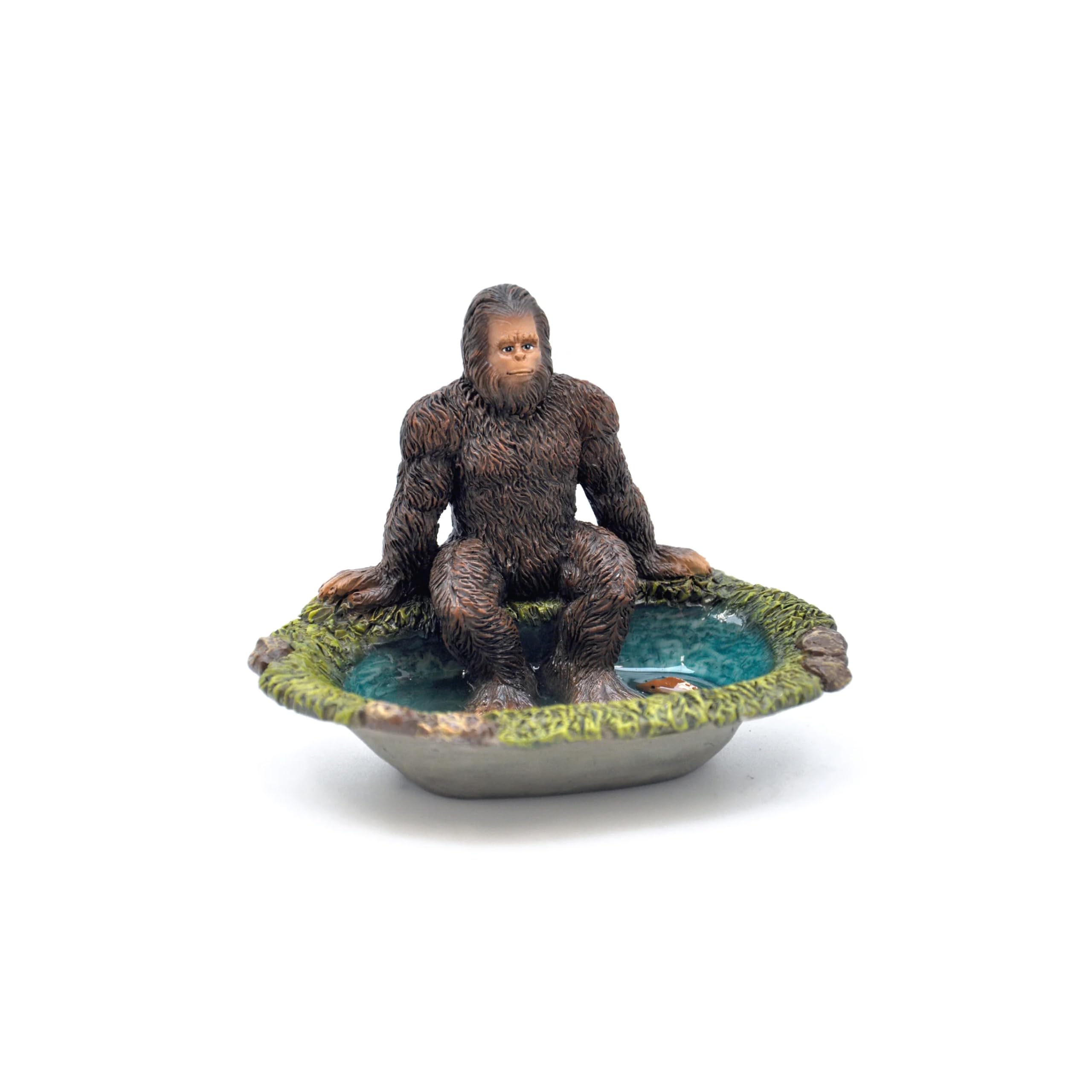 Marshall Home and Garden & Big Foot Sasquatch Soaking in Pond 3.5 inch Resin Minature Outdoor Patio Lawn Figurine Statue for - Woodland Knoll Collection