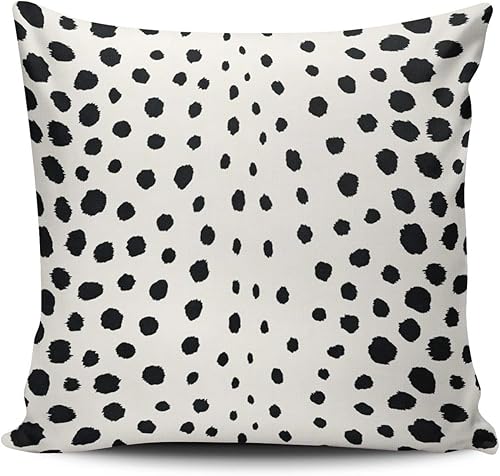 Fanaing Funda de almohada con estampado de guepardo blanco y negro para el hogar, 16 x 16 pulgadas, funda de cojín cuadrada decorativa de un lado