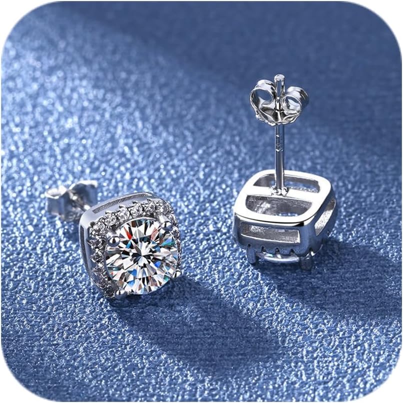 Diamond Earrings for Women 2025 Trendy 925 Silver Hypoallergenic Colorful Earrings Wedding Jewelry Birthday Gifts for Her