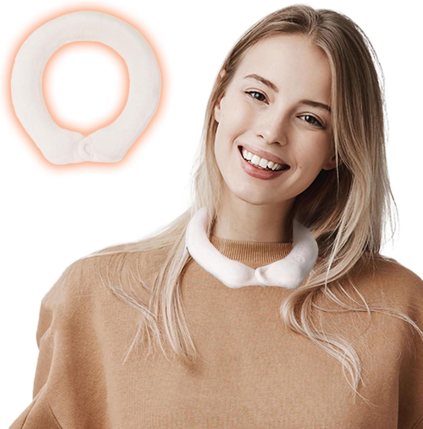 KN Flax Neck Heating Pad Ring Portable Microwavable Neck Heating Pad for Pain Relief, Cordless Heated Wrap, Light Moist Heating Pad, Heating Pad for Cramps & Sore Muscles