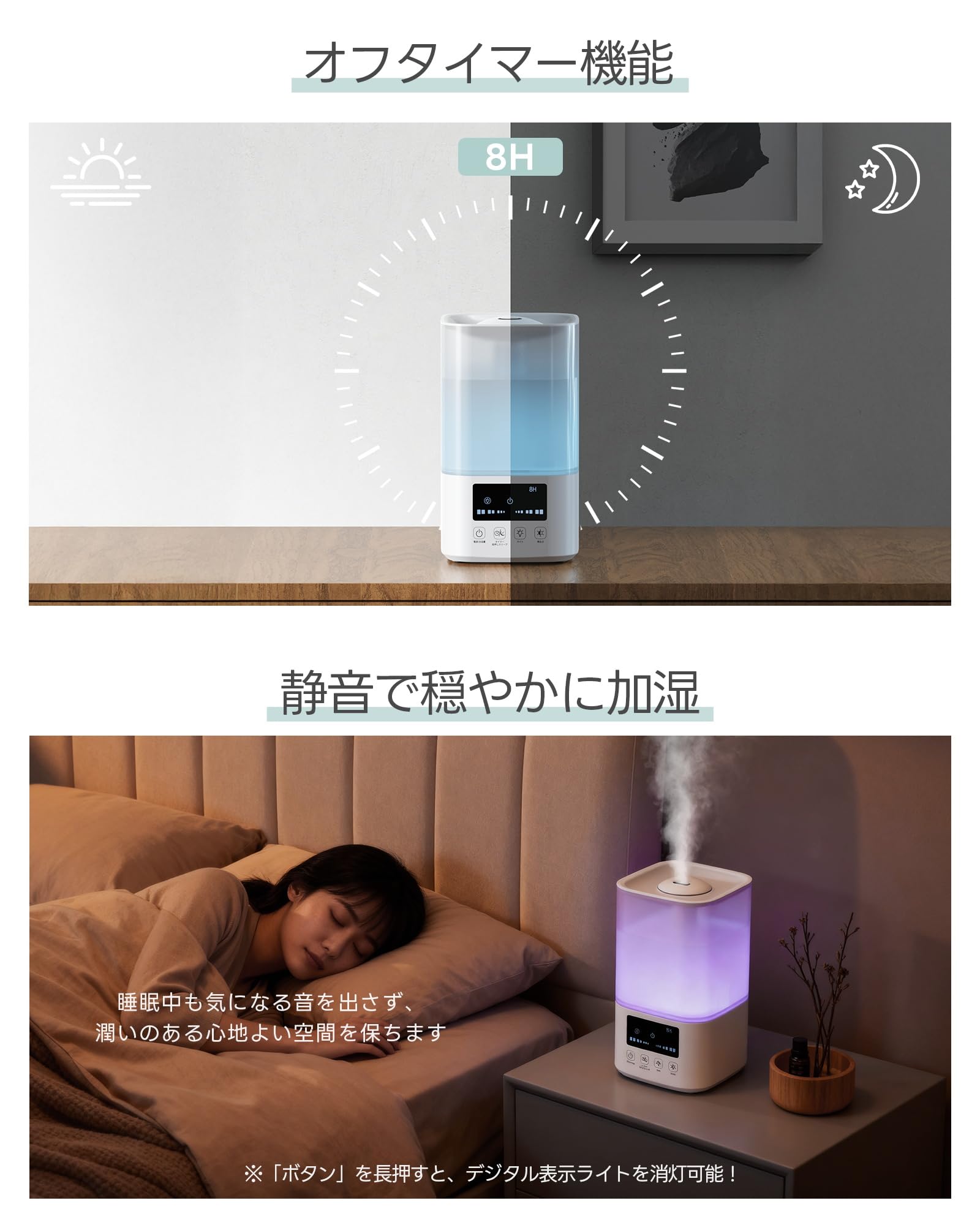 Amazon.co.jp: 【Amazon.com.jp限定】加湿器 卓上 小型【冬新登場・3L