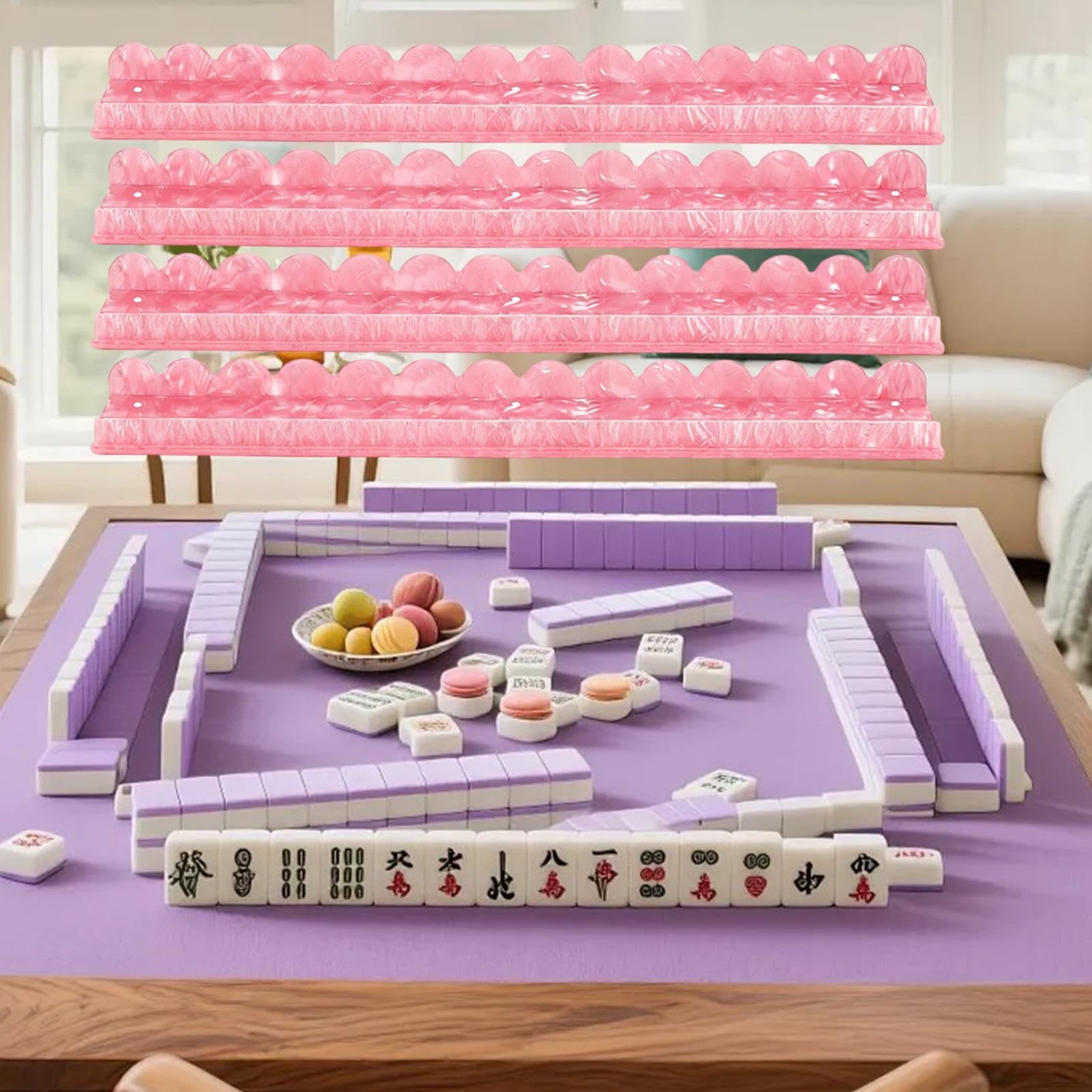 Supports de en acrylique avec poussoirs 4 Pièces Outil Mahjong Acrylique