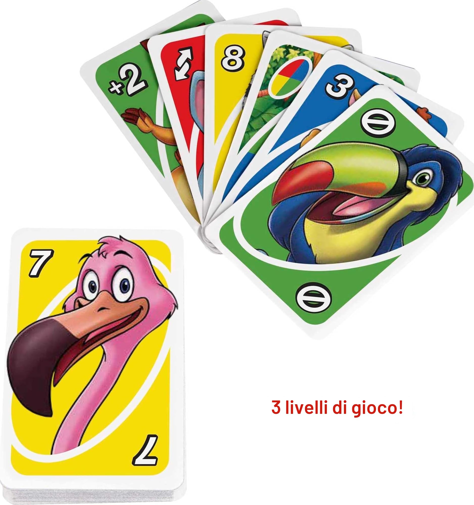 Mattel Games - Uno Junior Carte da Gioco, adatto per bambini e per tutta la famiglia con carte speciali, 45 Carte, per bambini 3+ Anni, GKF04