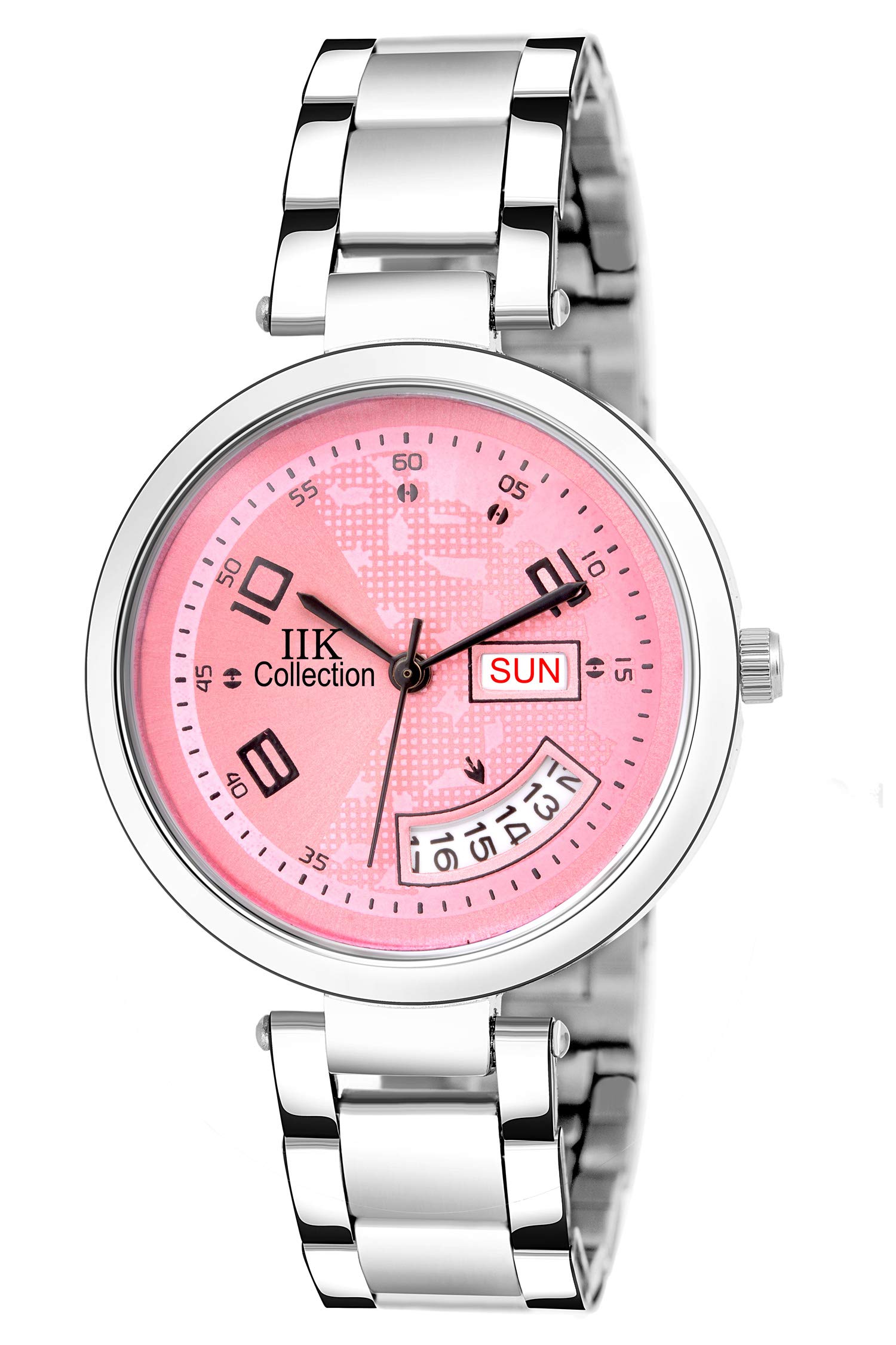IIK COLLECTION Round Dial Stainless Steel Bracelet Chain Analogue Day & Date Functioning Watch for Women and Girls (B07YC5YN1Y) Amazon Price History, Amazon Price Tracker