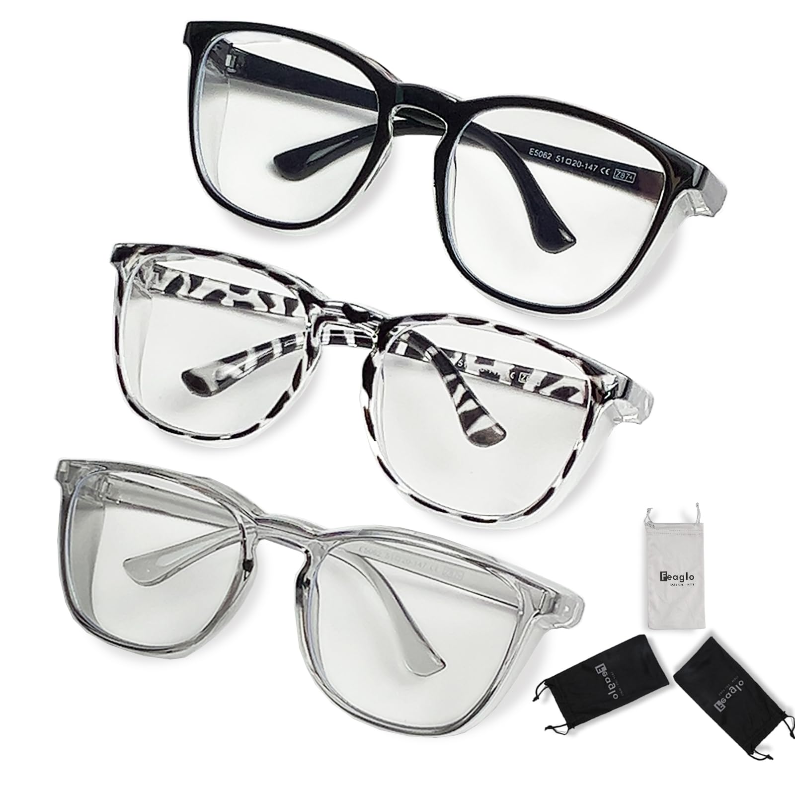 Feaglo Safety Glasses, Anti Fog Safety Goggles for Women Men, Blue Light Blocking Stylish Eye Protection Glasses Side Shield — Amazon image 9